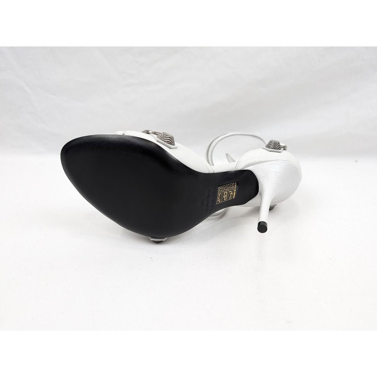 Balenciaga o1rshd1 Arena Cagole Sandals in Optic White/Silver Size US 8 / IT 38 - 10 Thumbnail