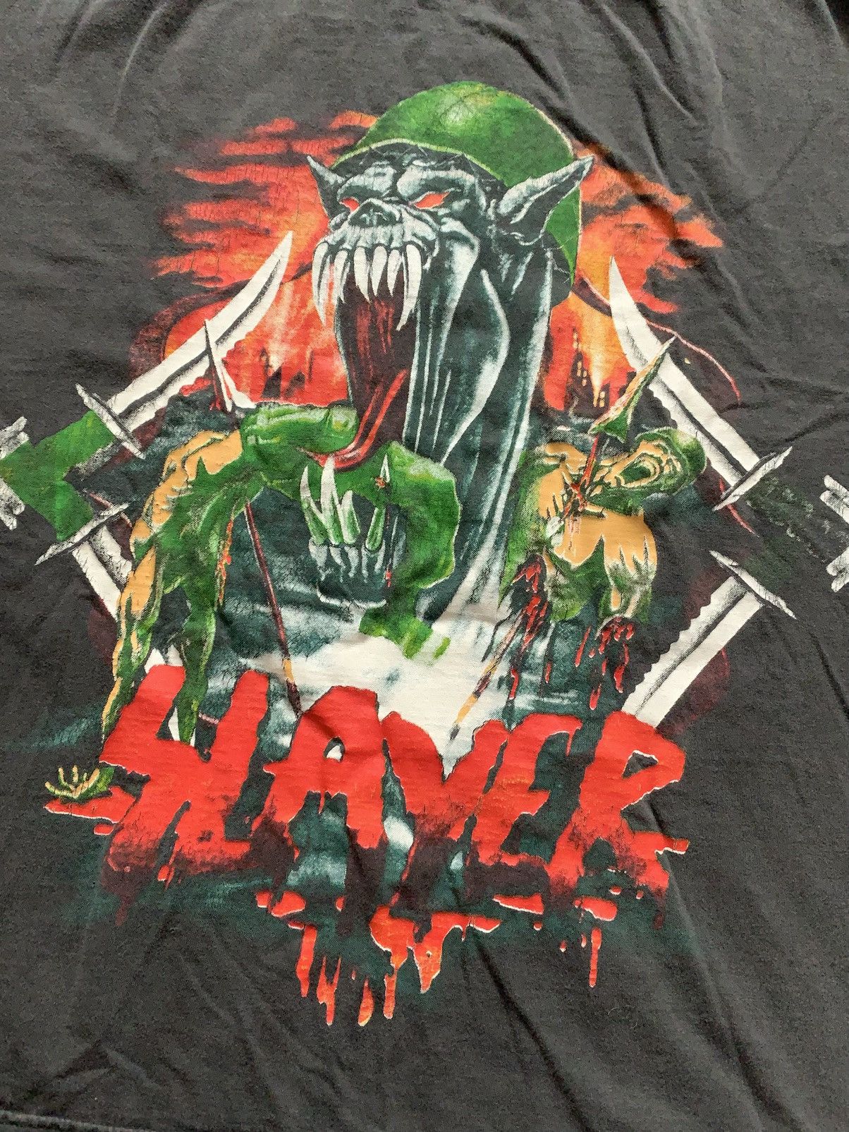 Band Tees 🔥VINTAGE 90s SLAYER NO BLOOD NO GLORY T-SHIRT TEE Size US M / EU 48-50 / 2 - 3 Thumbnail