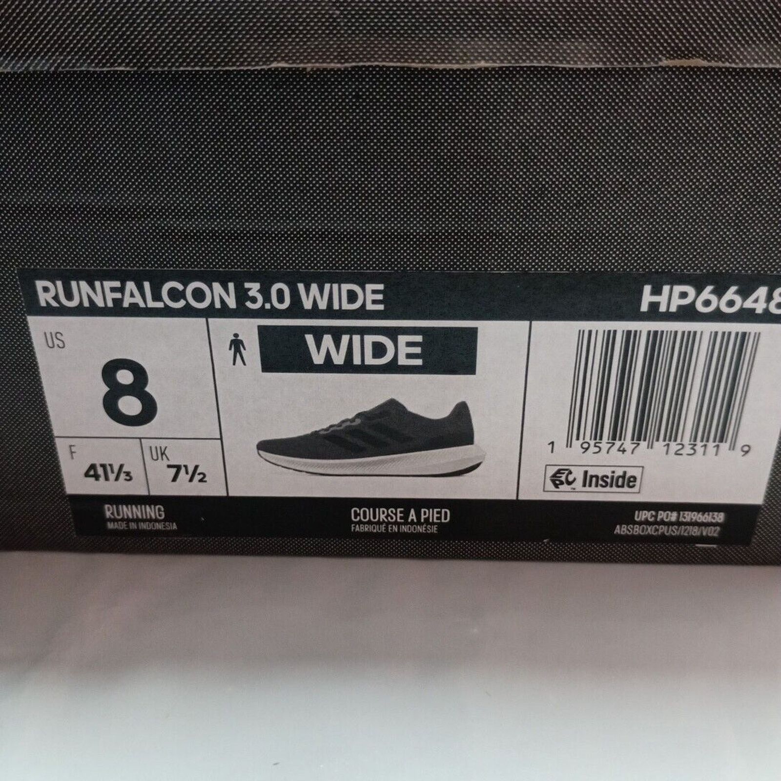 Adidas Adidas Run Falcon 3.0 Men's 8 Shoes Gray Black Wide Fit New Size US 8 / EU 41 - 8 Thumbnail