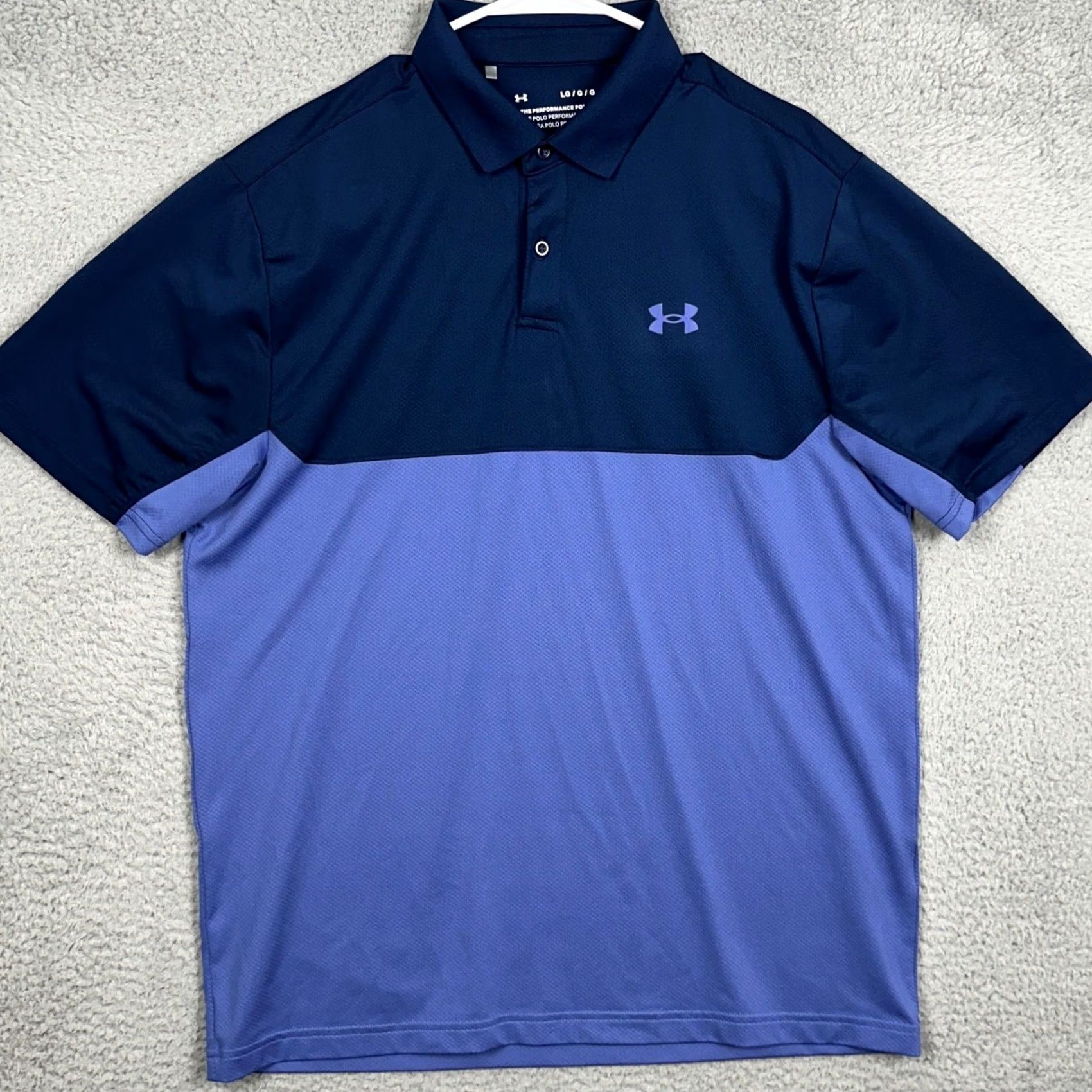 Under Armour Under Armour Mens Large Polo Navy Purple Loose Golf Rugby EUC Performance Activewear Size US L / EU 52-54 / 3 - 3 Thumbnail
