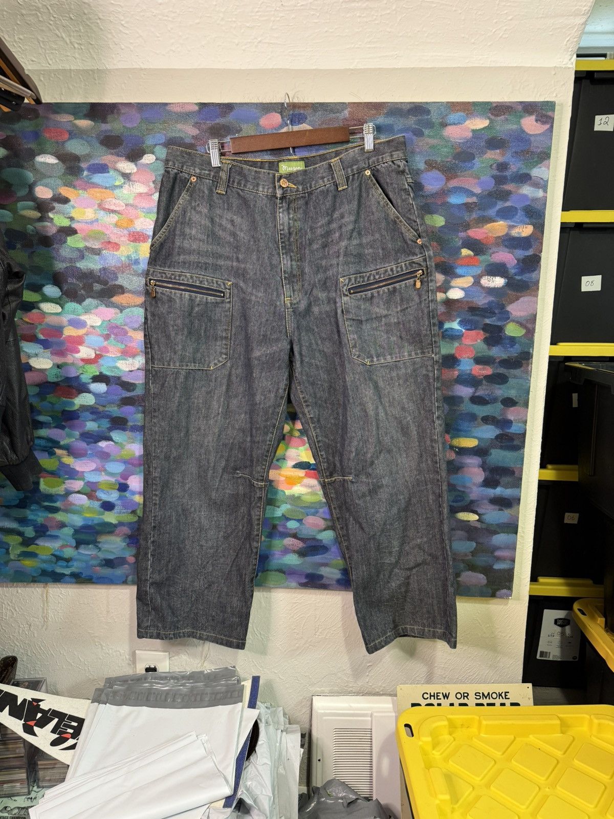 Vintage Meezan Mens Dark Wash Denim Carpenter Jeans Pockets Size 38 Size US 38 / EU 54 - 1 Thumbnail