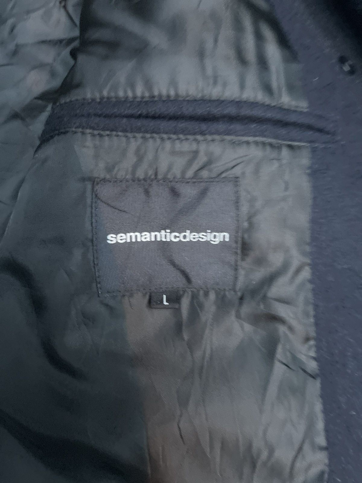 semanticdesign Semantic Design Navy Wool Blend Asymmetric Zip Pea Coat Size US S / EU 44-46 / 1 - 5 Thumbnail