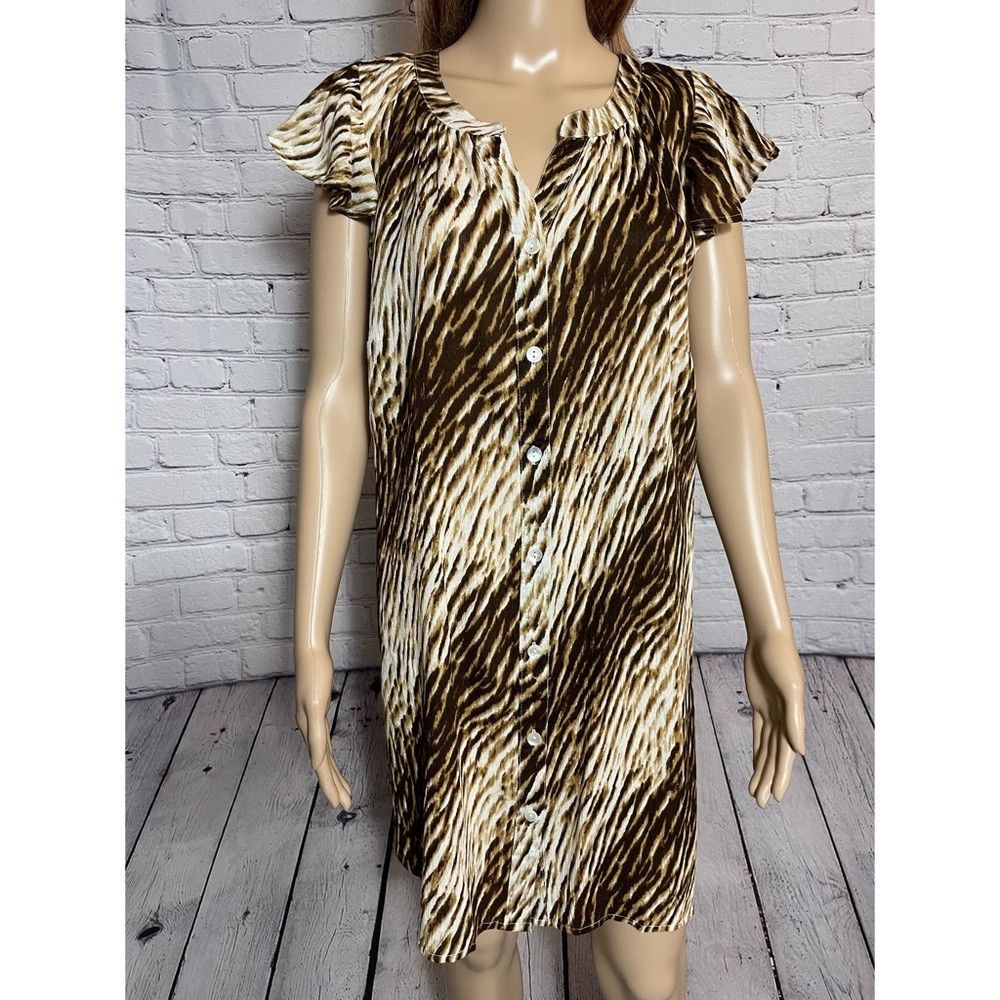 Other NWT New Roaman's Animal Print Rayon Tunic Dress Size 16W Size XXL / US 16-18 / IT 52-54 - 9 Thumbnail