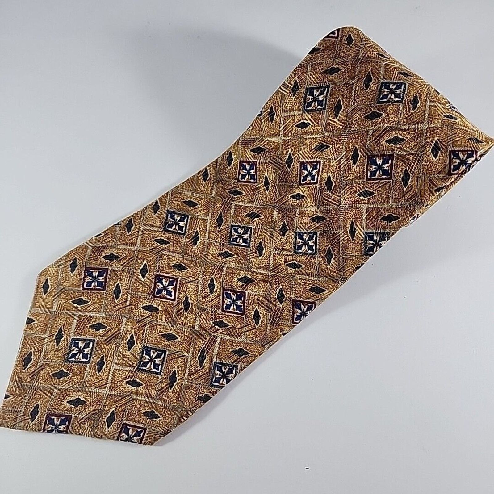 Fumagalli Studio by Fumagalli's Gold Geometric Silk Necktie - Like New Size ONE SIZE - 4 Thumbnail