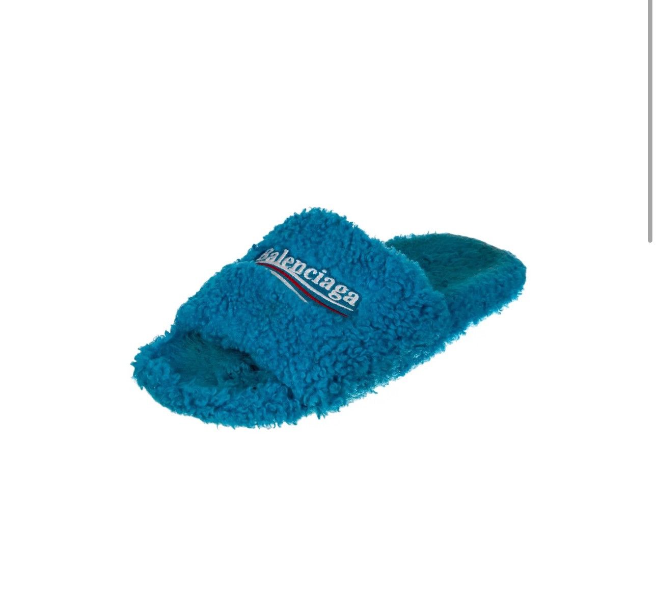 Balenciaga Furry Fur Slide Sandals in Blue Size US 9 / EU 42 - 5 Thumbnail