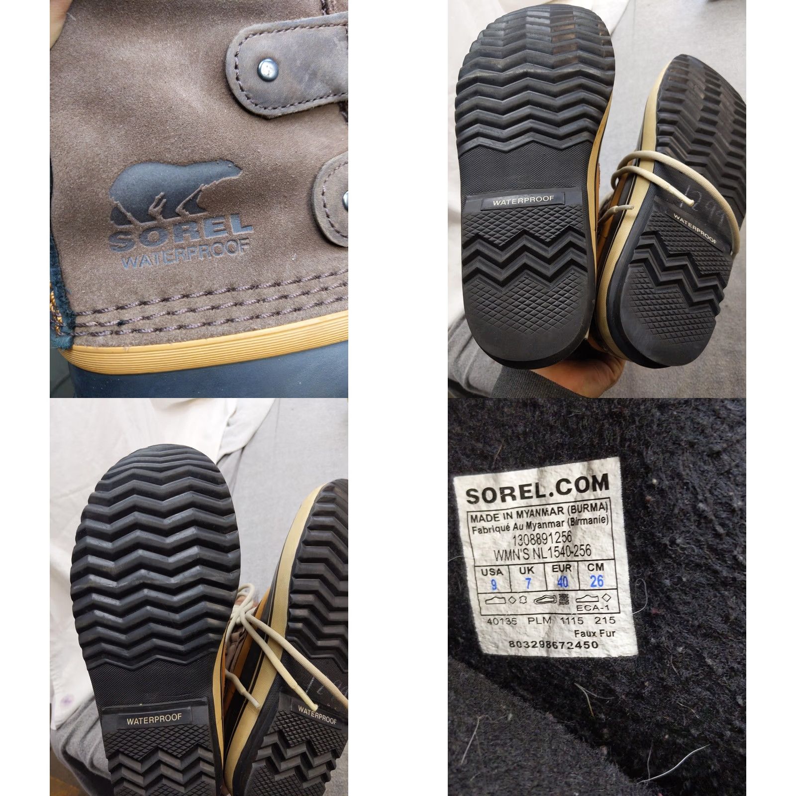 SOREL Sorel Womens Snow Boots Joan Of Arctic NL1540-256 Brown Suede Faux Fur Waterproof 9/40 Mid-Calf Lace Up Boots Womens Vintage: No Size US 9 / IT 39 - 8 Thumbnail
