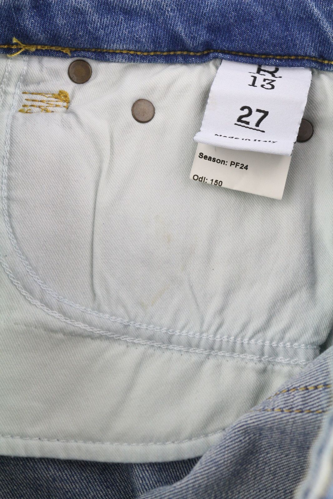 R13 KICK 27 Washed Blue Distress Cropped Jasper 84442 Size 27" / US 4 / IT 40 - 10 Thumbnail