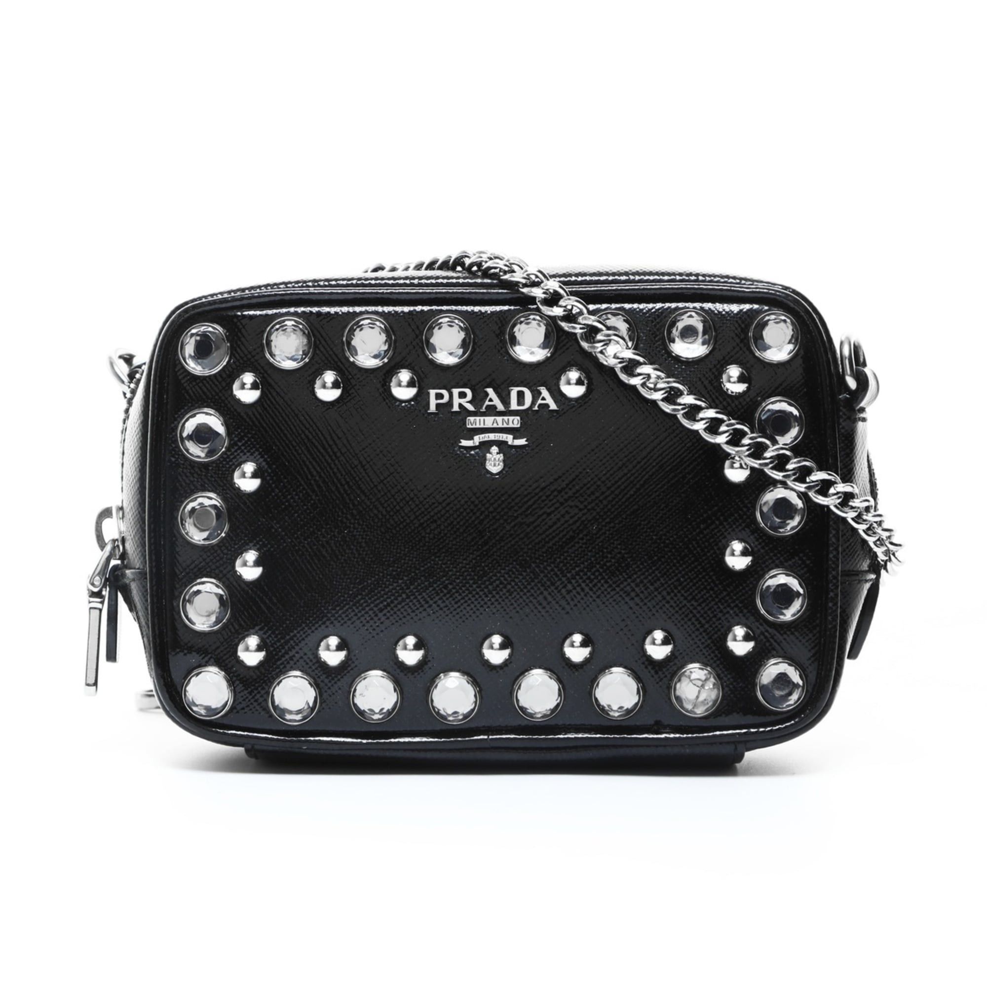 Prada Prada Studded Mini Camera Bag Shoulder Black WS25737 Size ONE SIZE - 1 Thumbnail