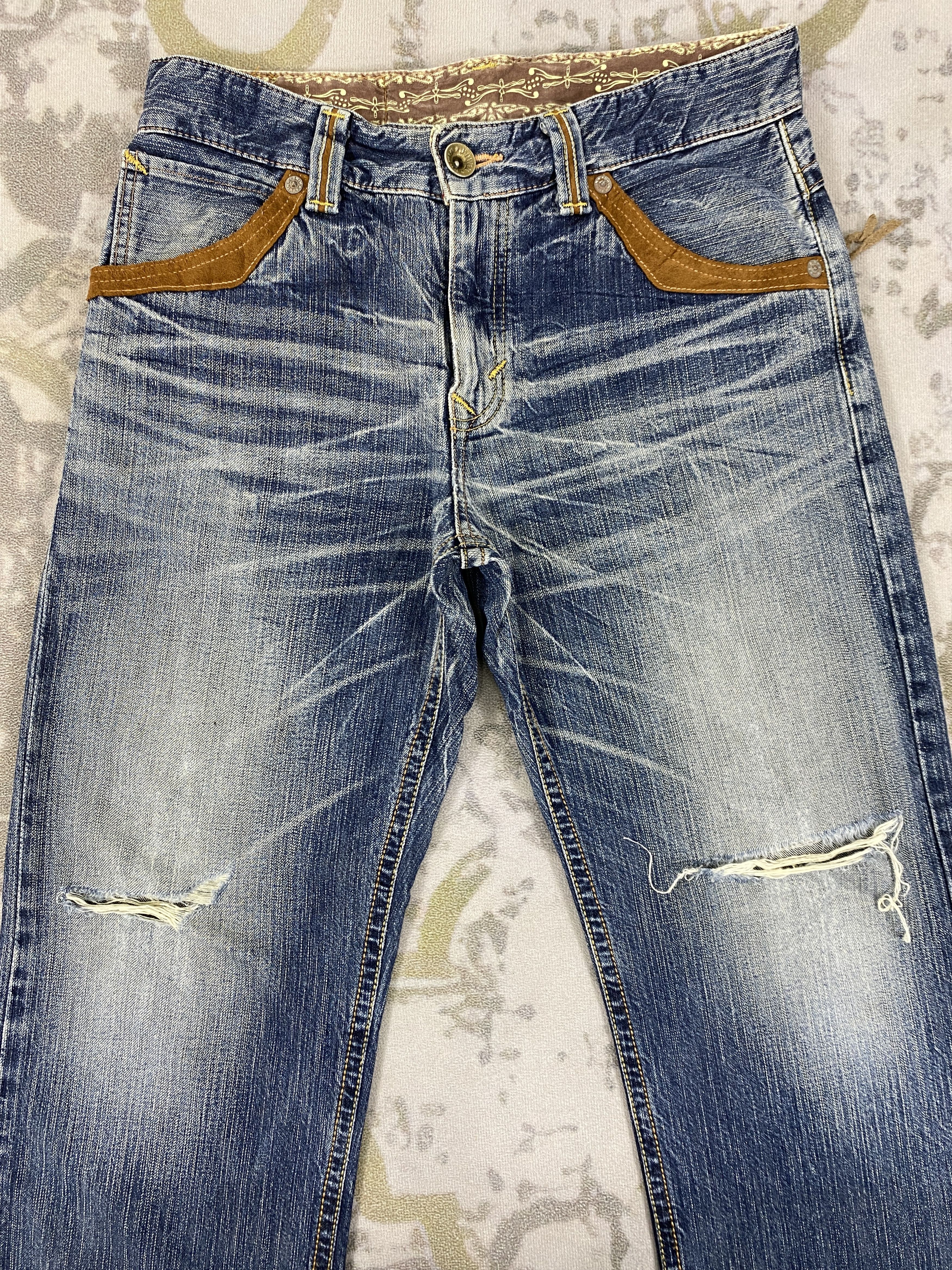 Edwin Vintage Edwin Distressed & Faded Jeans 32x32.5 Denim- JN3595 Size US 32 / EU 48 - 3 Thumbnail