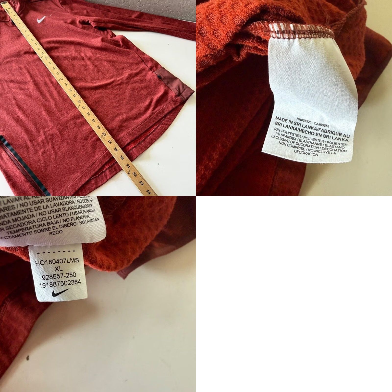Nike NIKE Running Therma Sphere Element Burnt Orange Quarter Zip Pullover Mens XL Size US XL / EU 56 / 4 - 8 Thumbnail