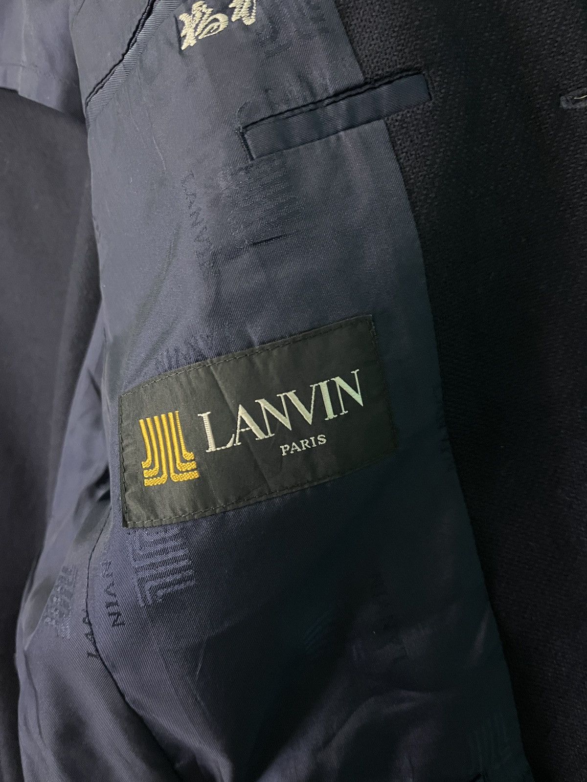 Lanvin × Vintage Lanvin Wool Coat Blazer Navy Blue Size S / US 4 / IT 40 - 10 Thumbnail
