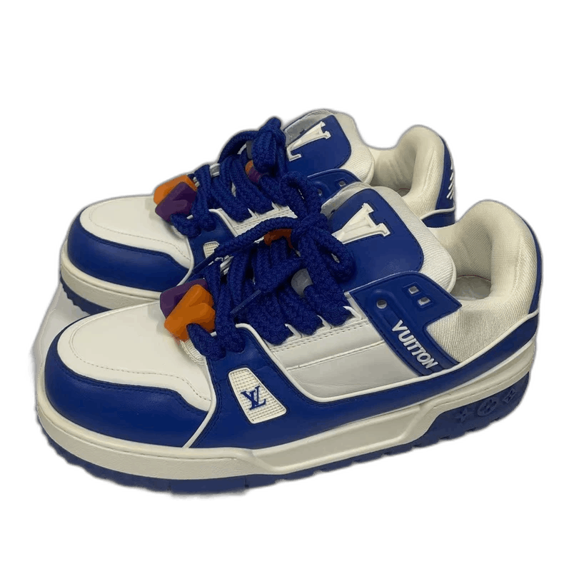 Louis Vuitton lv trainer white blue sneakers-2508 Size US 10 / EU 43 - 1 Thumbnail