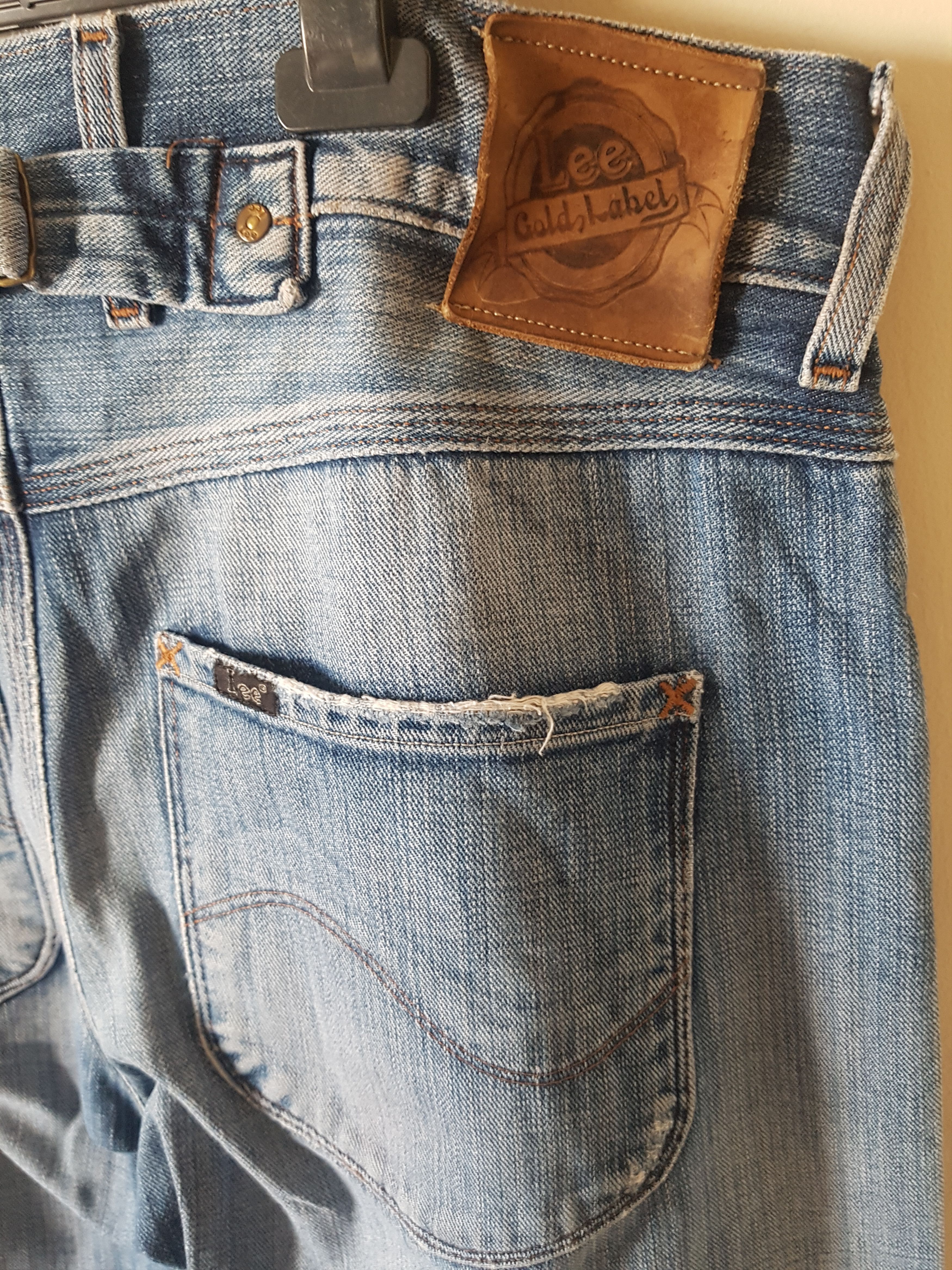 Lee Gold Label 101B Cinch Back Half Selvedge Cowboy Jeans Buckle Size US 32 / EU 48 - 5 Thumbnail