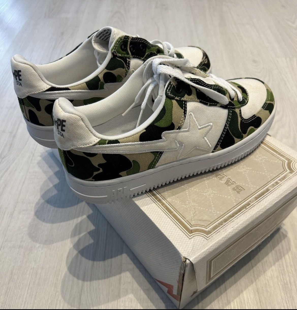 Bape RARE OG 2003 A BATHING APE GREEN ABC CAMO CANVAS BAPESTA Size US 9.5 / EU 42-43 - 5 Thumbnail