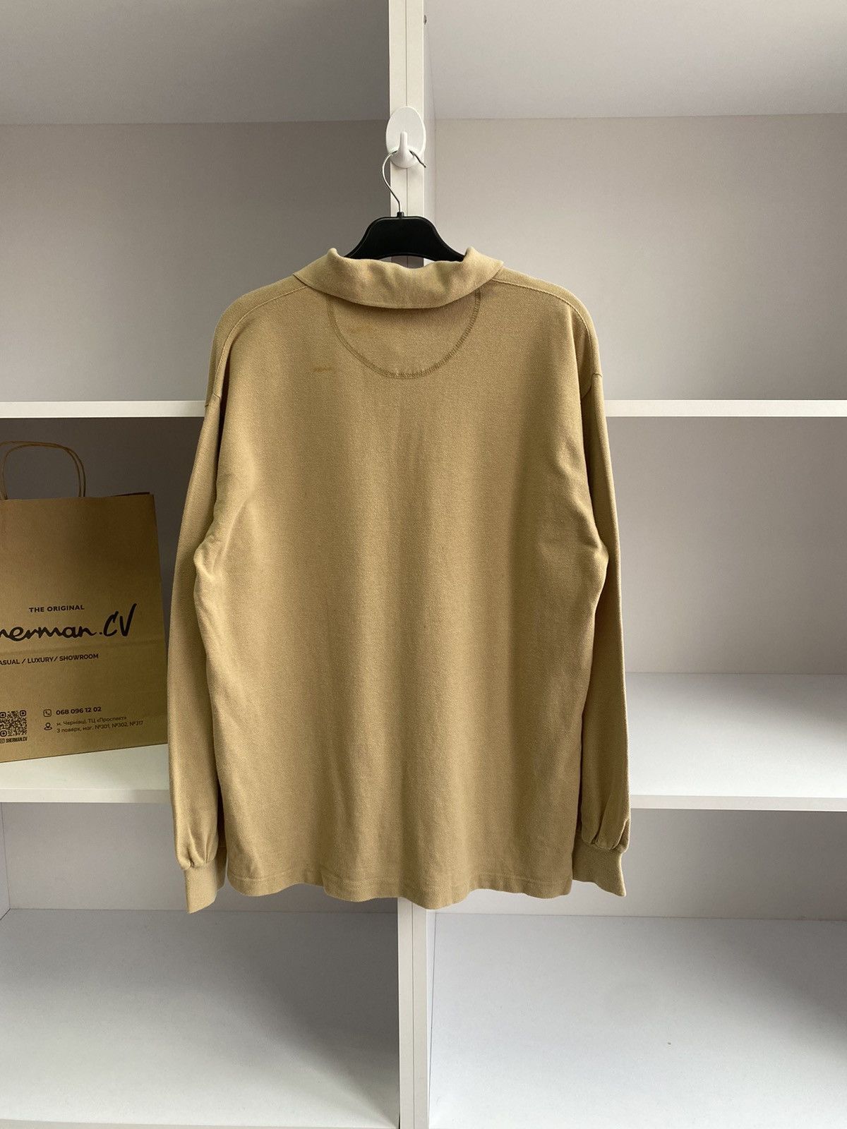 Burberry × Designer × Vintage Vintage Burberry Long Sleeve Rugby Beige Shirt Size US XL / EU 56 / 4 - 14 Thumbnail