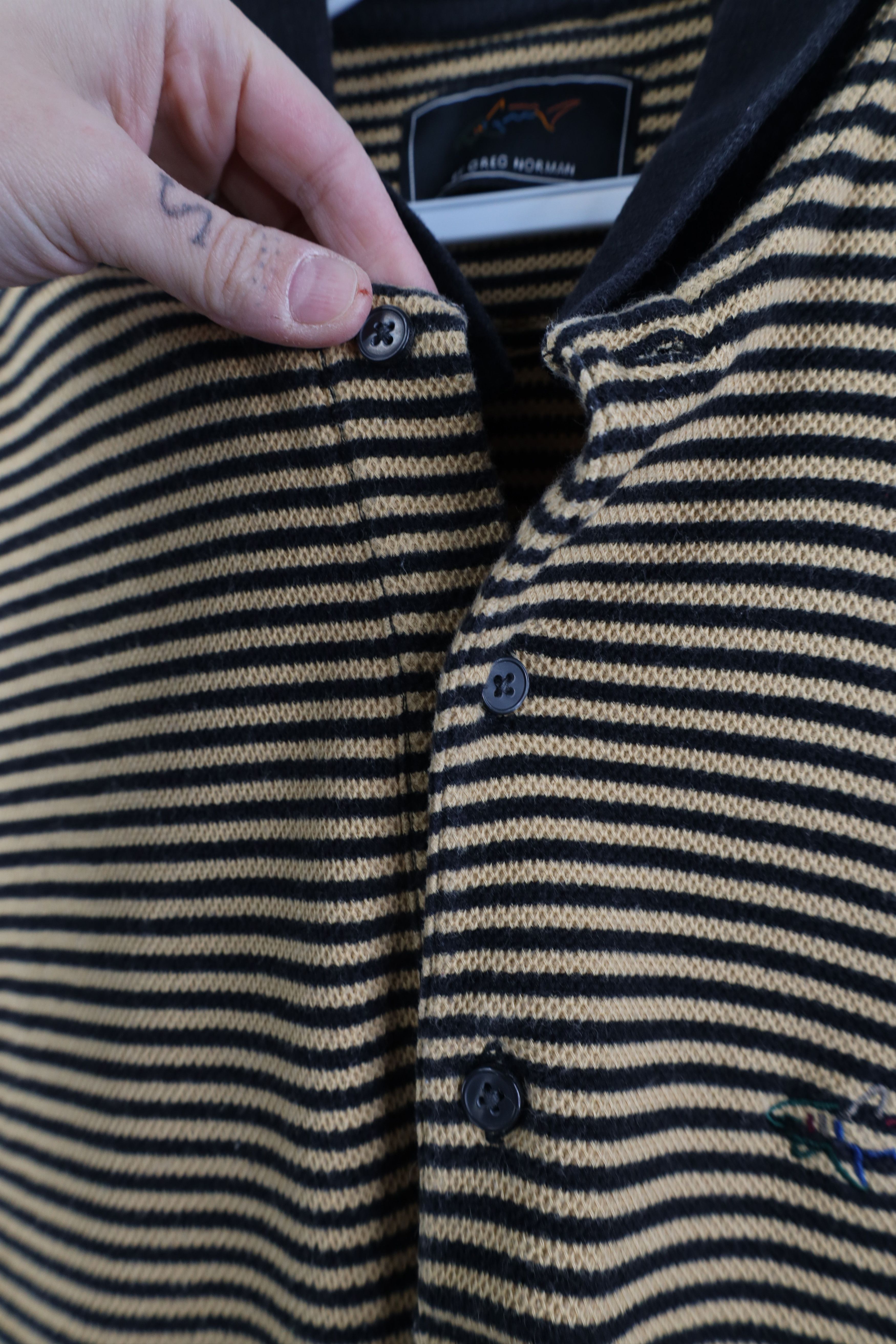 Vintage Vintage 90s Streetwear Thermal Knit Collared Golf Polo Shirt Size US L / EU 52-54 / 3 - 5 Thumbnail