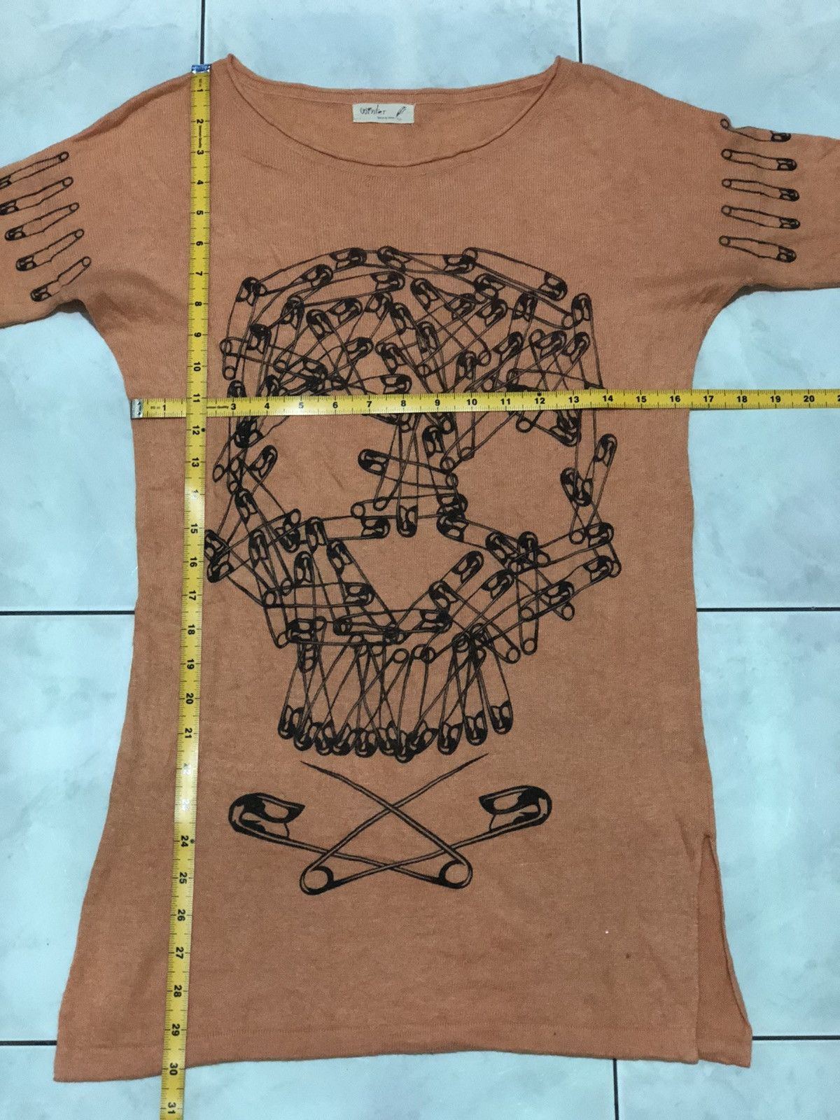 Japanese Brand Punk Revival Aesthetic Safety Pin Skull Knit Distressed Top Size ONE SIZE - 17 Thumbnail