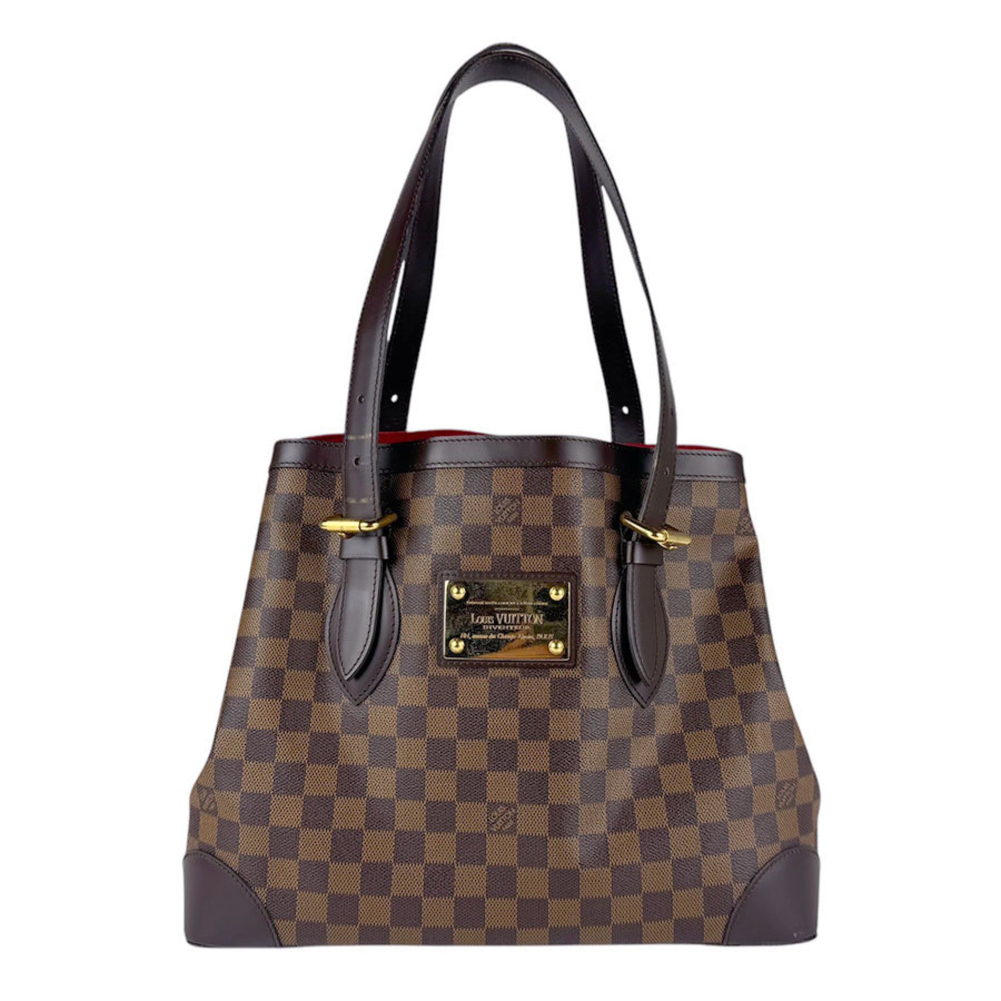 Louis Vuitton Shoulder Bag Damier Hampstead MM Canvas Brown Gold Women's N51204 n1023