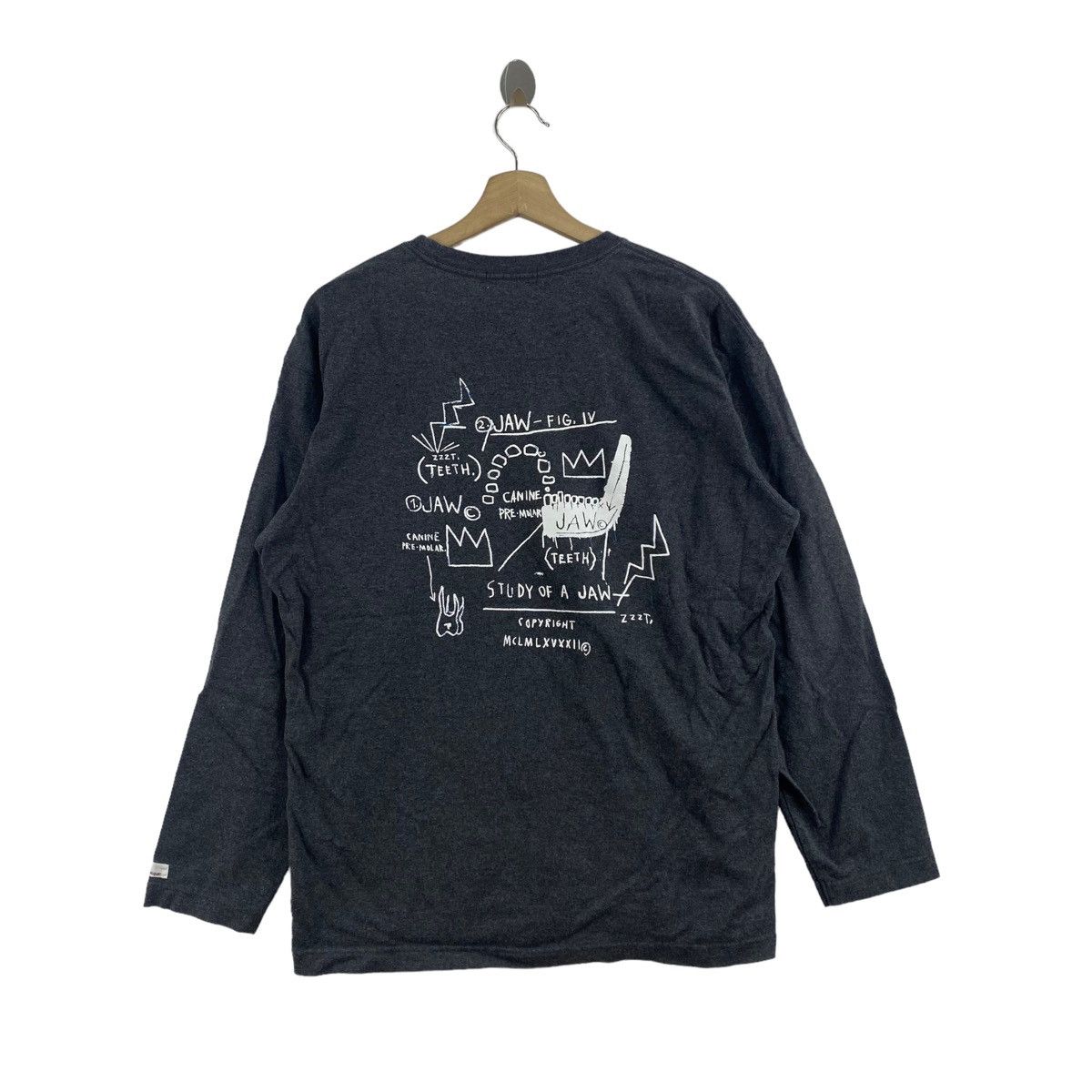 Jean-Michel Basquiat JEAN MICHEL BASQUIAT Pop Art Design Print Grey Long Sleeve Size US L / EU 52-54 / 3 - 1 Thumbnail