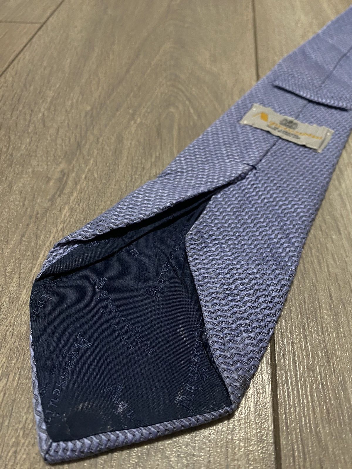 Aquascutum 🌊 Vintage Aquascutum Tie Silk England Designer Wave Pattern Size ONE SIZE - 4 Thumbnail
