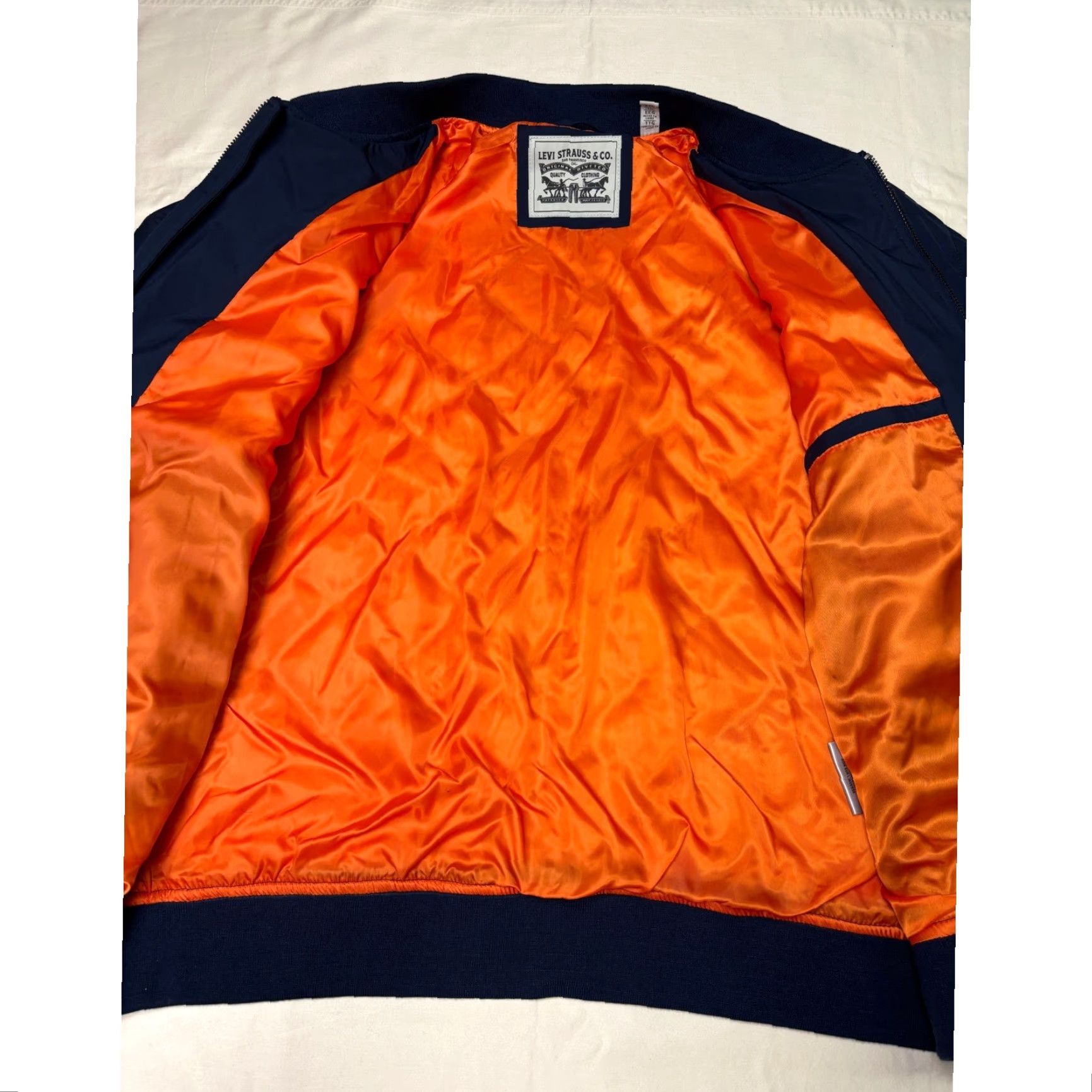 CO Levi Strauss Co Quilted Bomber Jacket Navy Blue Mens 2XL Zip Insulated Winter Casual Size US XXL / EU 58 / 5 - 3 Thumbnail