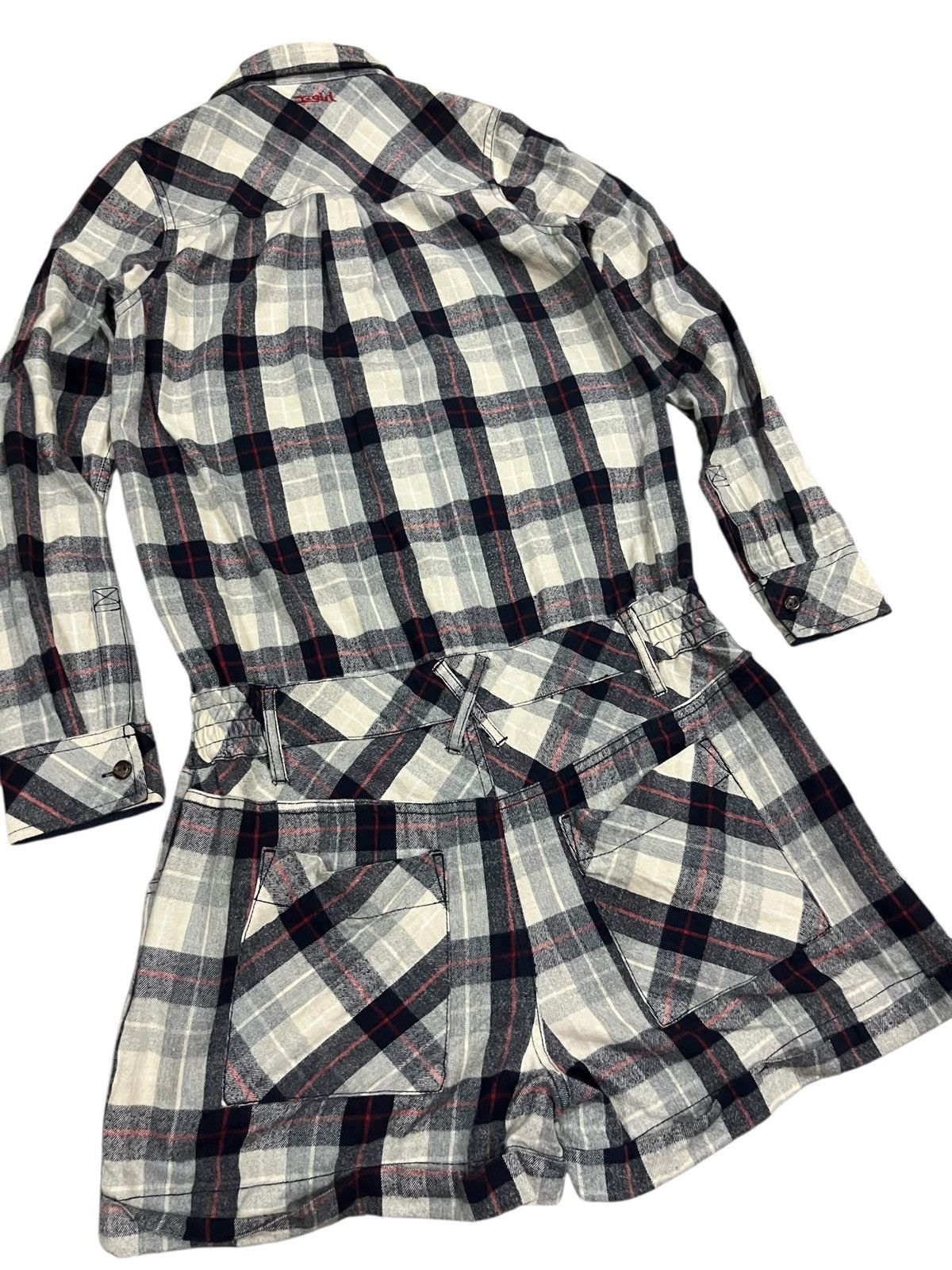 Japanese Brand X-girl checkered longsleeve short set up all in one jumpsuit Size XS / US 0-2 / IT 36-38 - 16 Thumbnail