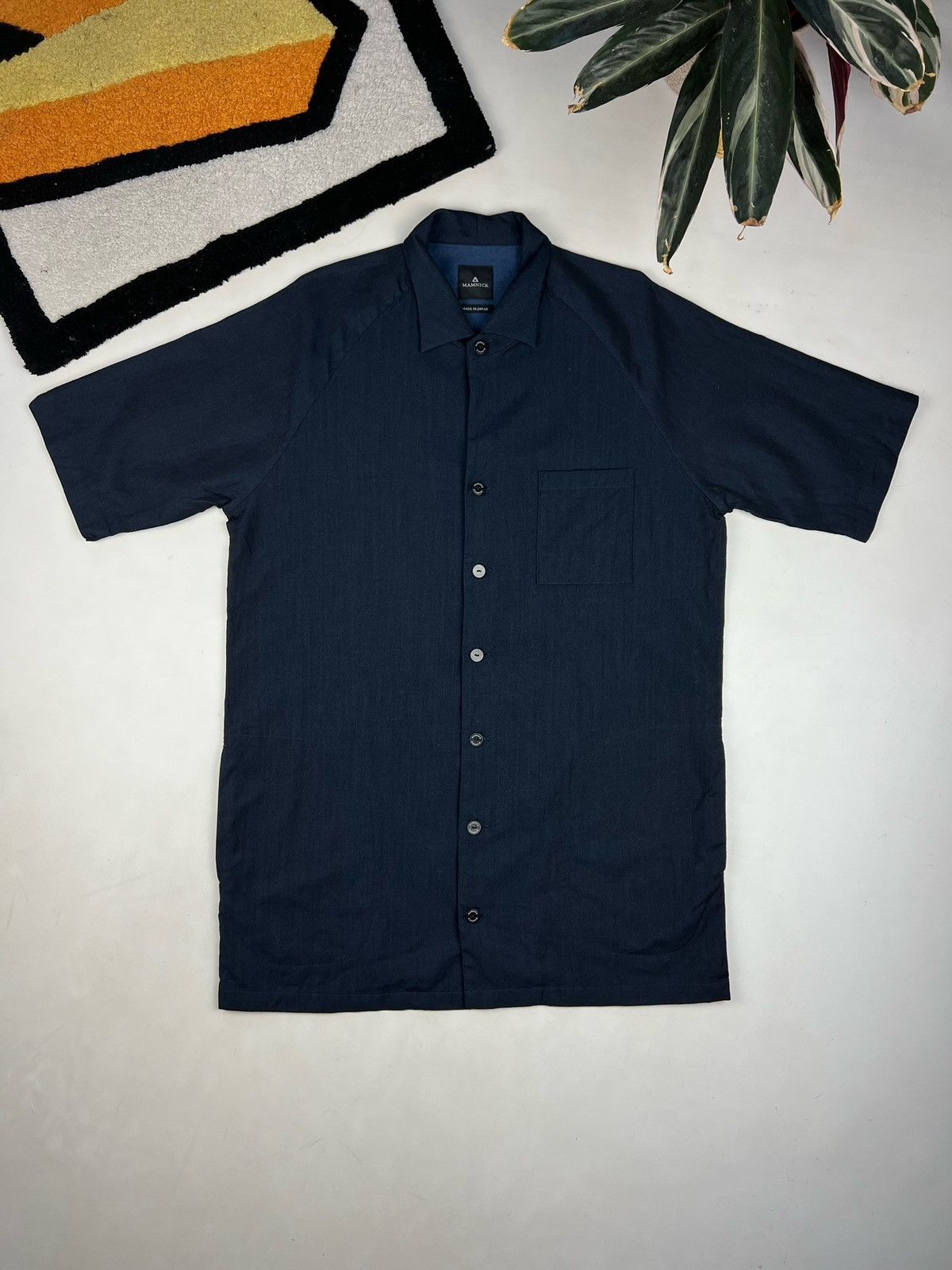 Japanese Brand Mamnick Shirt Made in Japan VIRGIN WOOL LINEN COTTON Size US XL / EU 56 / 4 - 1 Thumbnail