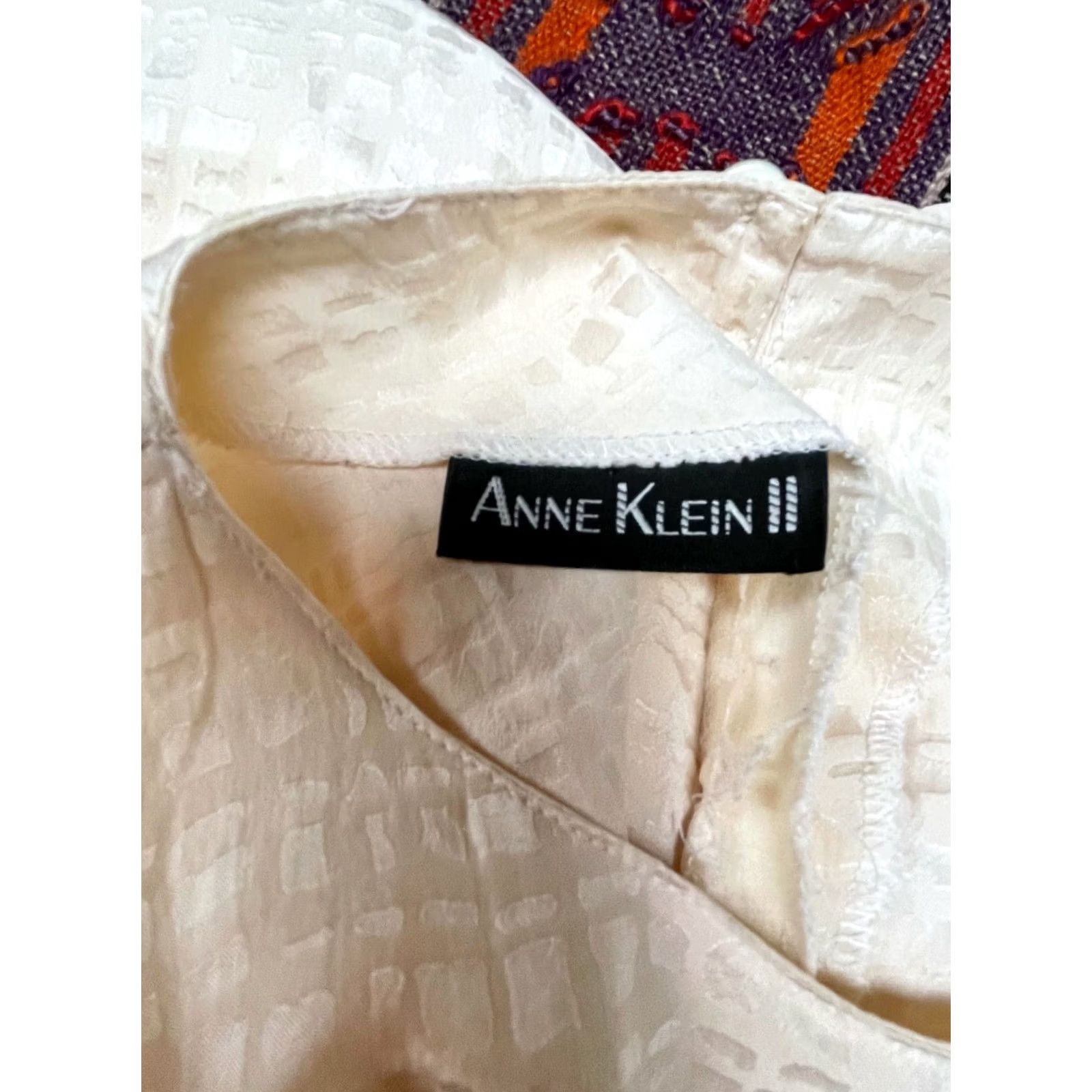 Anne Klein Anne Klein II Womens Top Crew Neck Half Sleeve Blouse Ivory 100% Silk Size 2 Size XS / US 0-2 / IT 36-38 - 3 Thumbnail