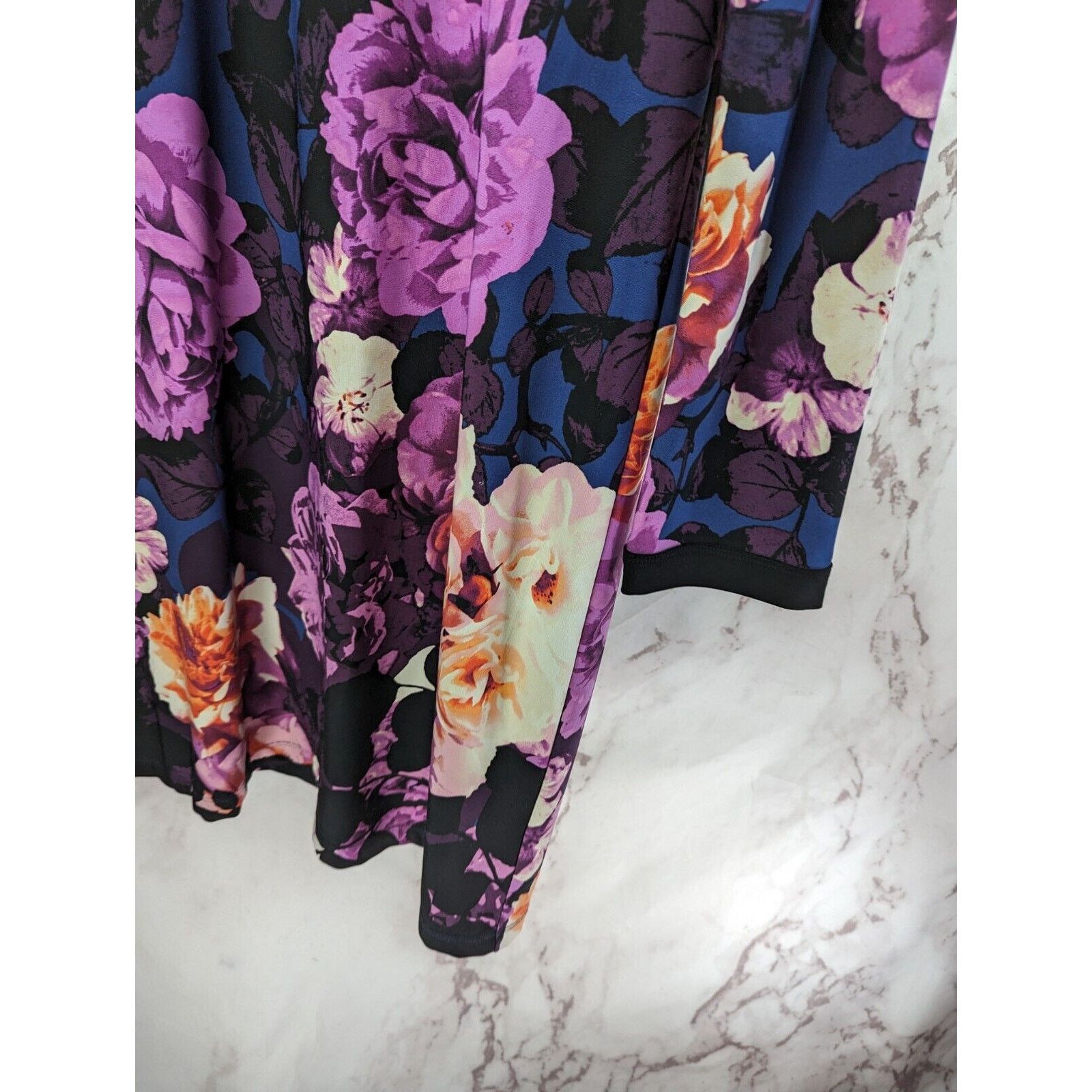 Nordstrom Eliza J Dress Women 14 Large Purple Floral Shift Size XL / US 12-14 / IT 48-50 - 4 Thumbnail