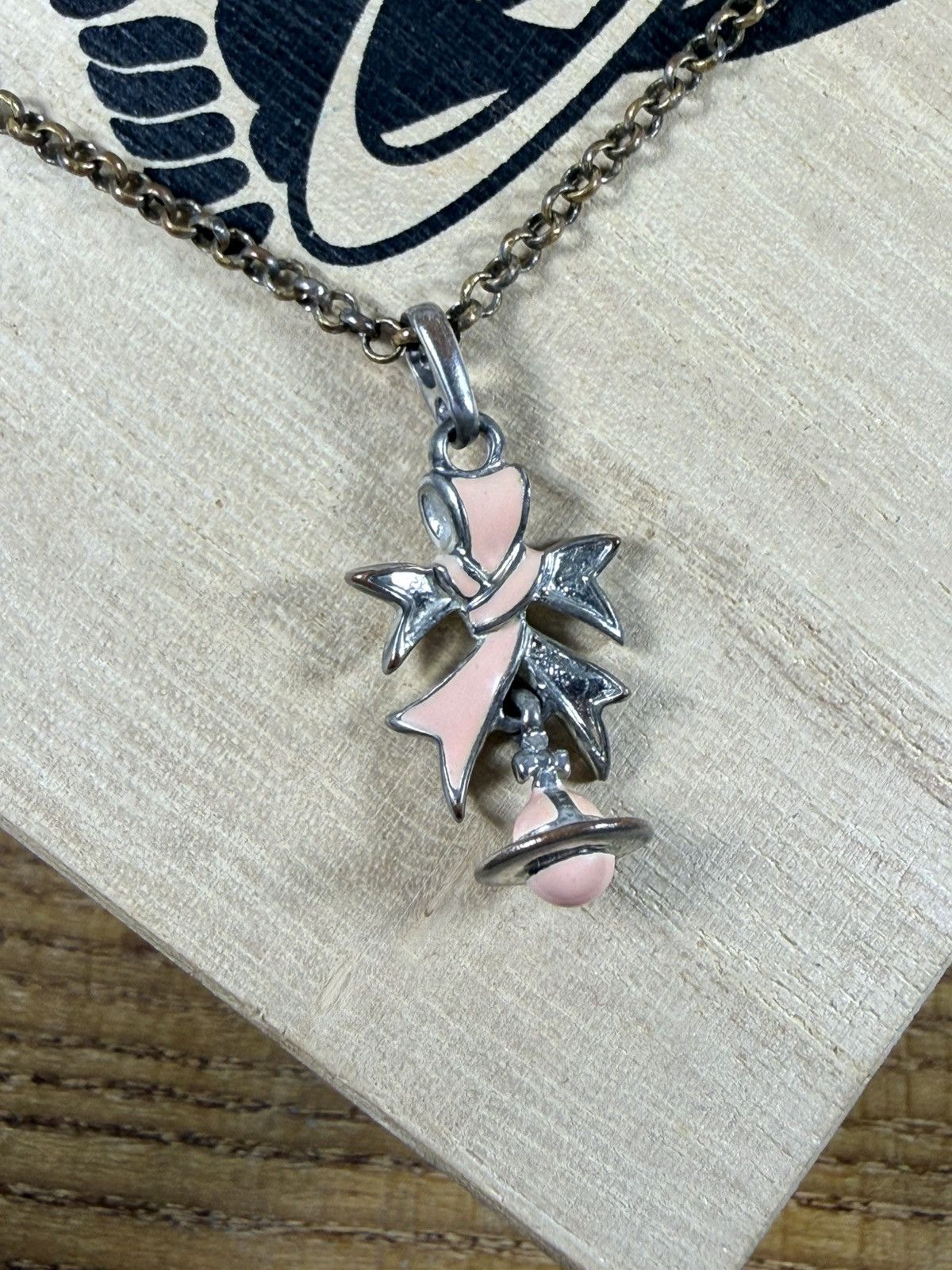 Vivienne Westwood Vivienne Westwood Small Ribbon Pendant Necklace Pink Size ONE SIZE - 6 Thumbnail