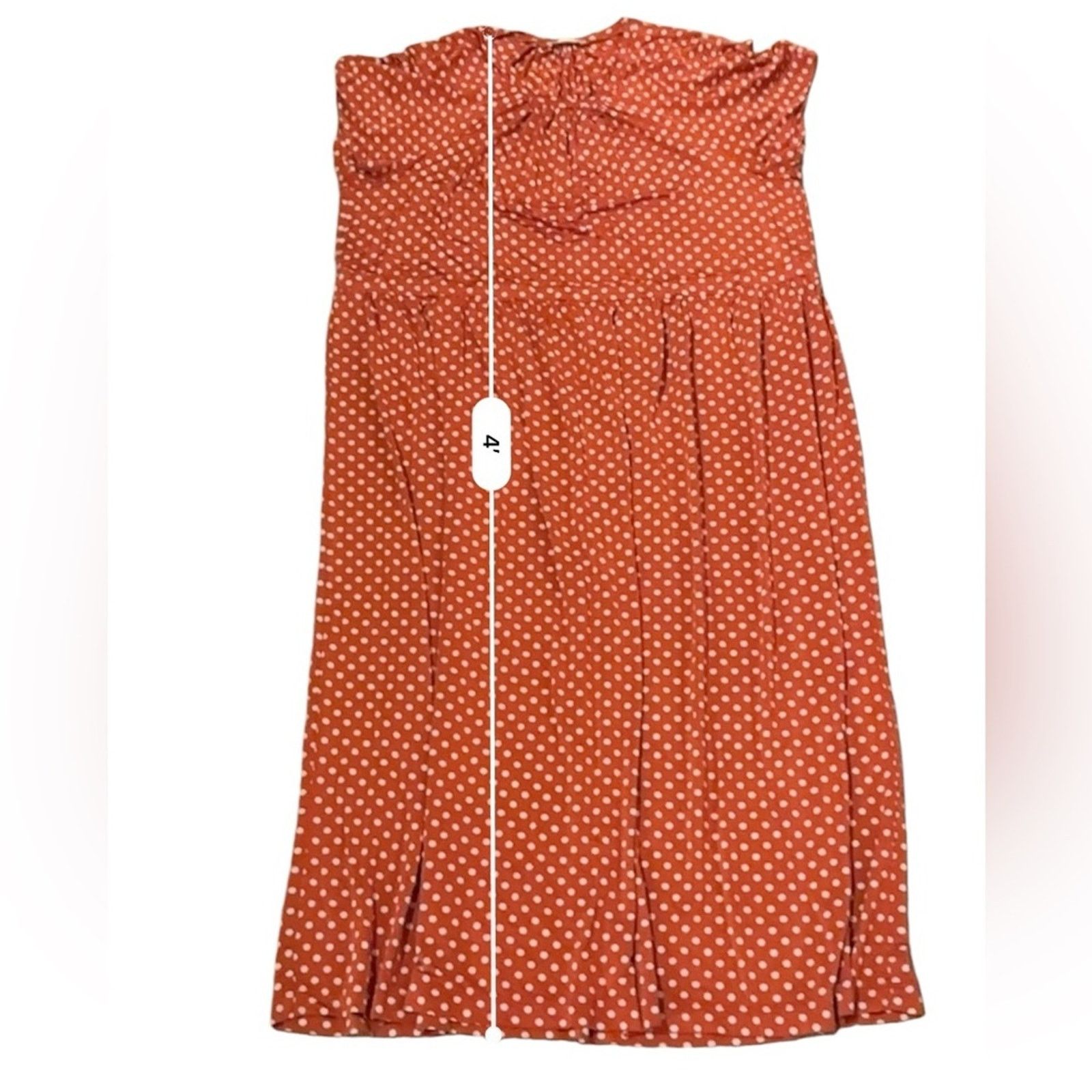 Stine Goya RTR Stine Goya Caitlin Orange & White Polka Dot Midi Dress L Size L / US 10 / IT 46 - 10 Thumbnail