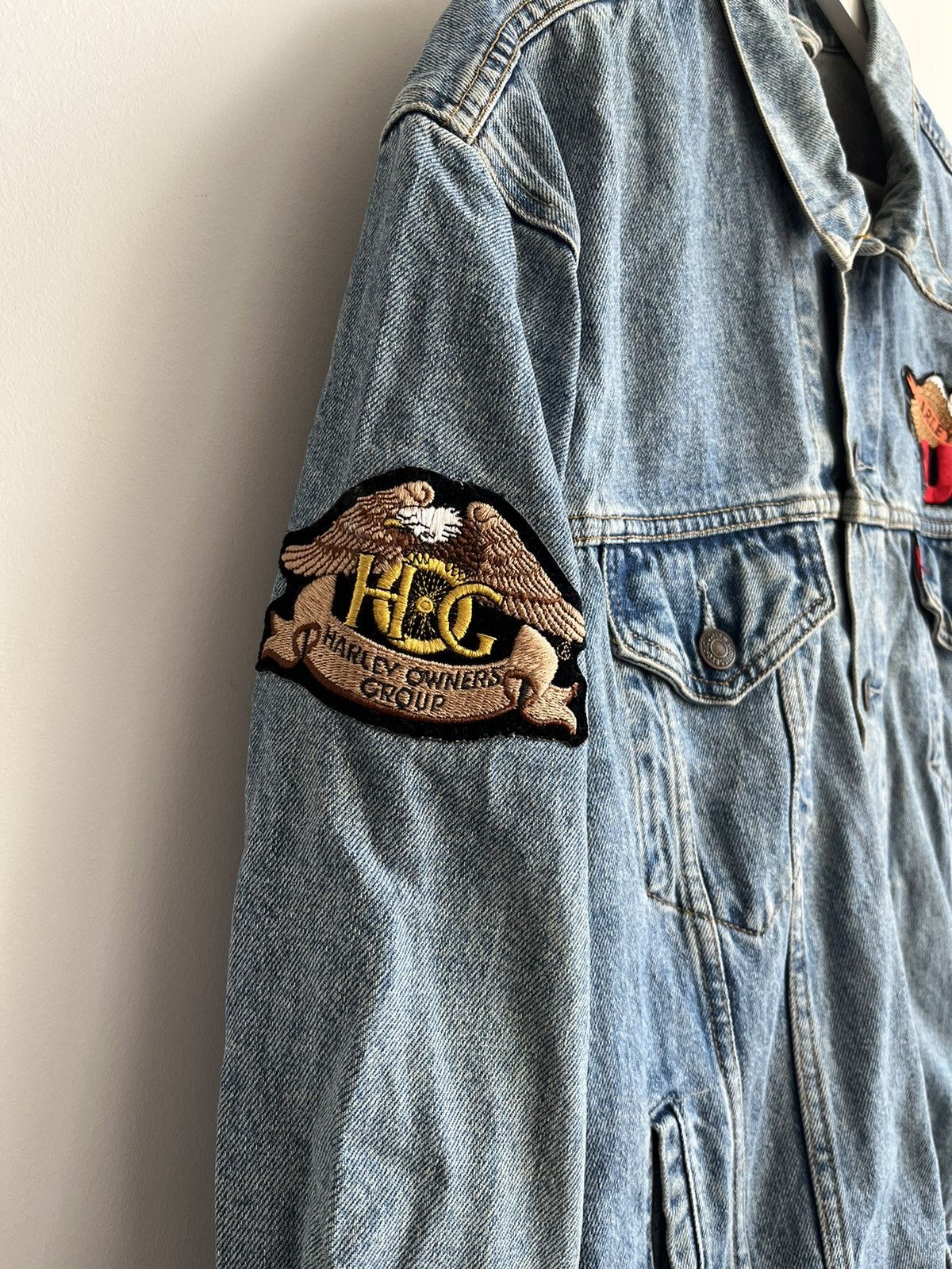 Levi's Vintage Levis Harley Davidson Patched Denim Jacket Size US XXL / EU 58 / 5 - 4 Thumbnail