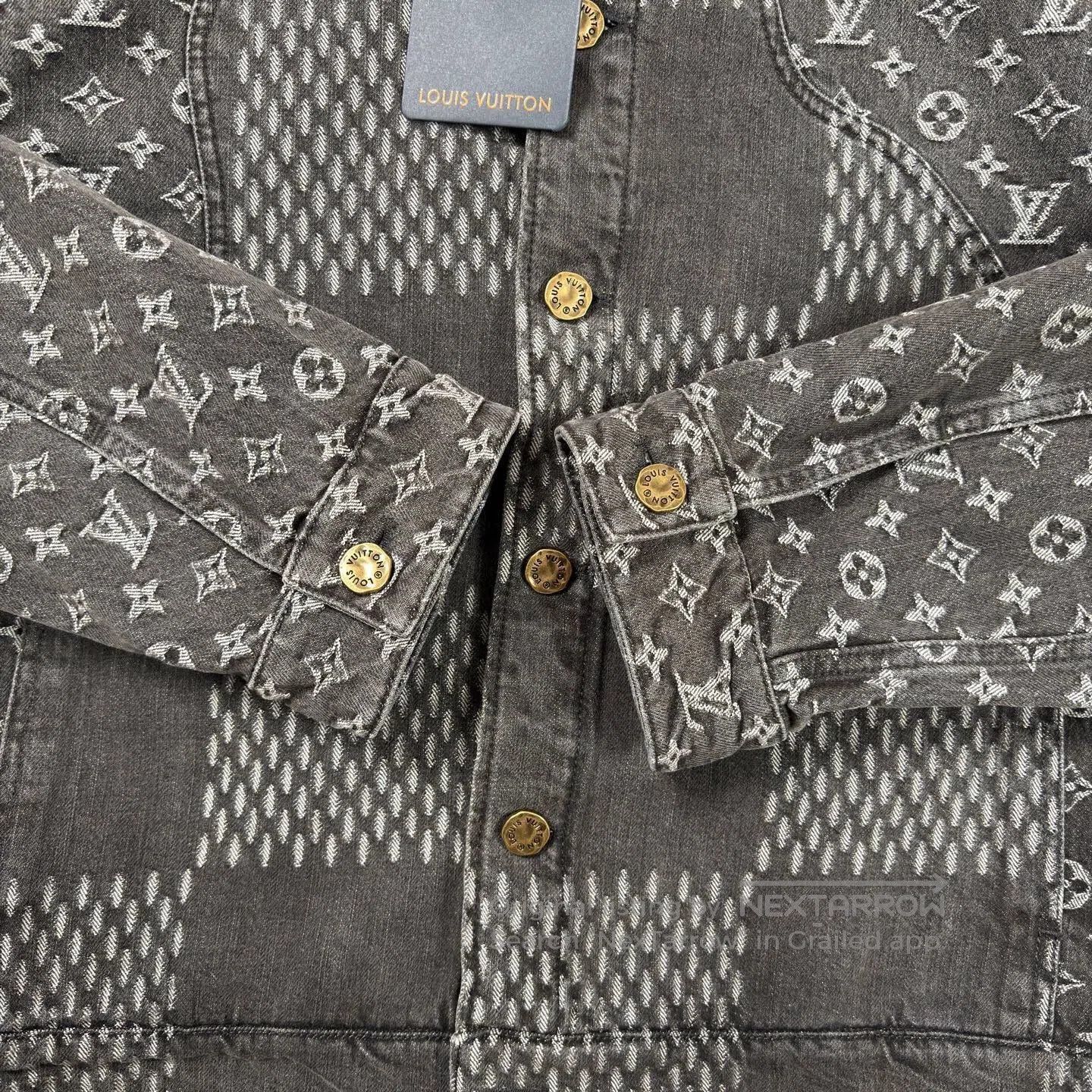 Louis Vuitton Black Patterned Denim Jacket Size M. Size US M / EU 48-50 / 2 - 7 Thumbnail