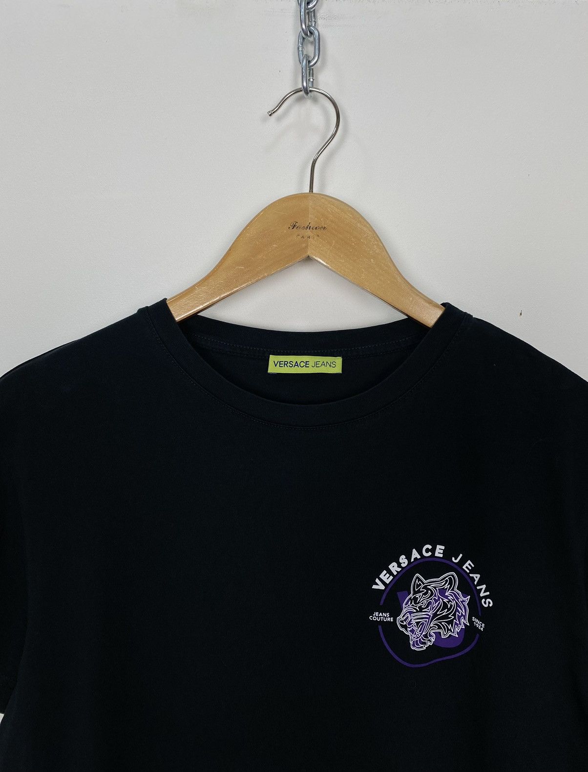 Versace Jeans Couture Versace Jeans Couture T Shirt With Tiger Logo Size M Black Size US M / EU 48-50 / 2 - 2 Thumbnail