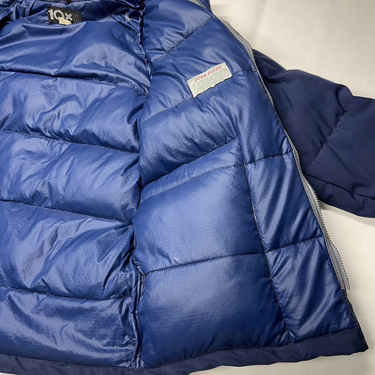 Vintage VTG 10X Down Jacket Blue Puffer Coat Zip Pocket Work Retro Size US XL / EU 56 / 4 - 11 Thumbnail