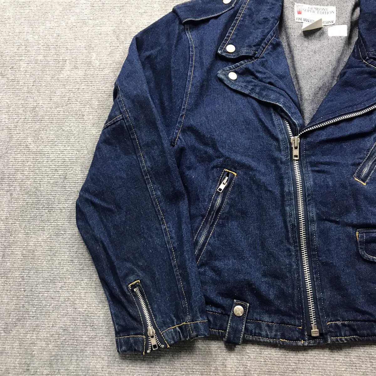 Designer × Japanese Brand 🔥DOUBLE COLLAR DENIM GEMBONY DENIM JACKET Size US M / EU 48-50 / 2 - 3 Thumbnail