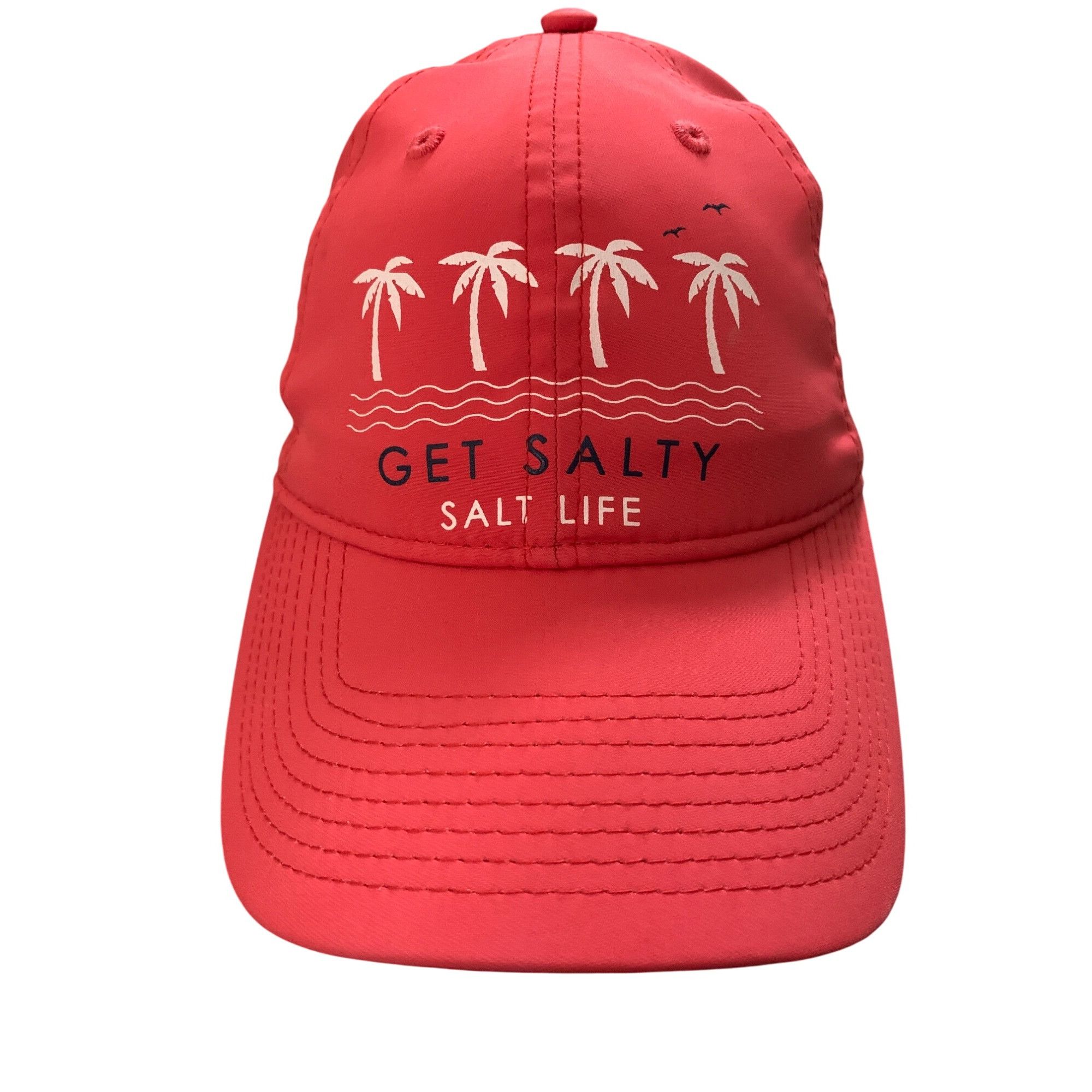 Other 26. Salt Life Get Salty Red Adjustable Hat With Palm Tree De Size ONE SIZE - 1 Thumbnail