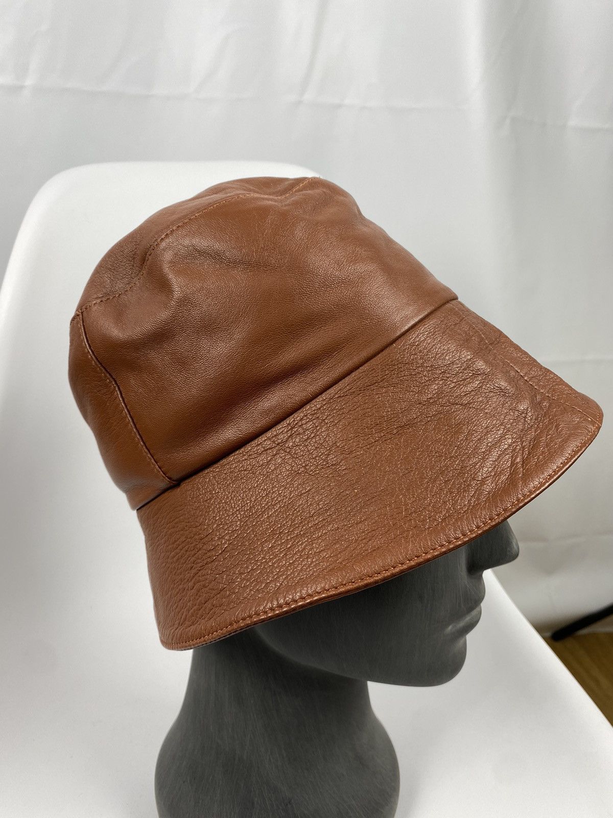 Designer × Leather Genuine Leather Bucket Hat One size Size ONE SIZE - 1 Thumbnail