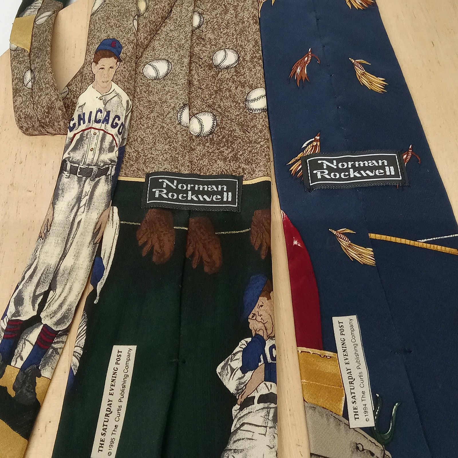 & Other Stories Set Of 2 Norman Rockwell Ties Men Saturday Evening Post Silk Size ONE SIZE - 4 Thumbnail