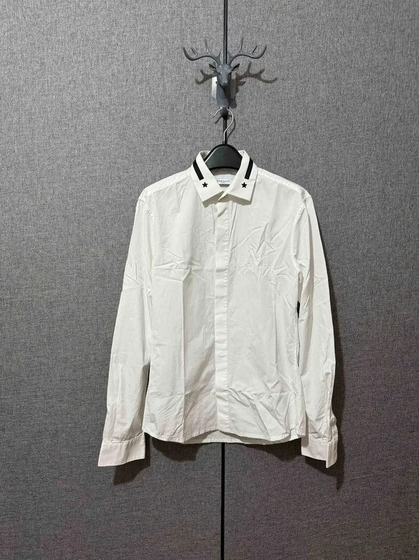 Givenchy Givenchy White Cotton Embroidered Logo Shirt 0089 Size US S / EU 44-46 / 1 - 1 Thumbnail