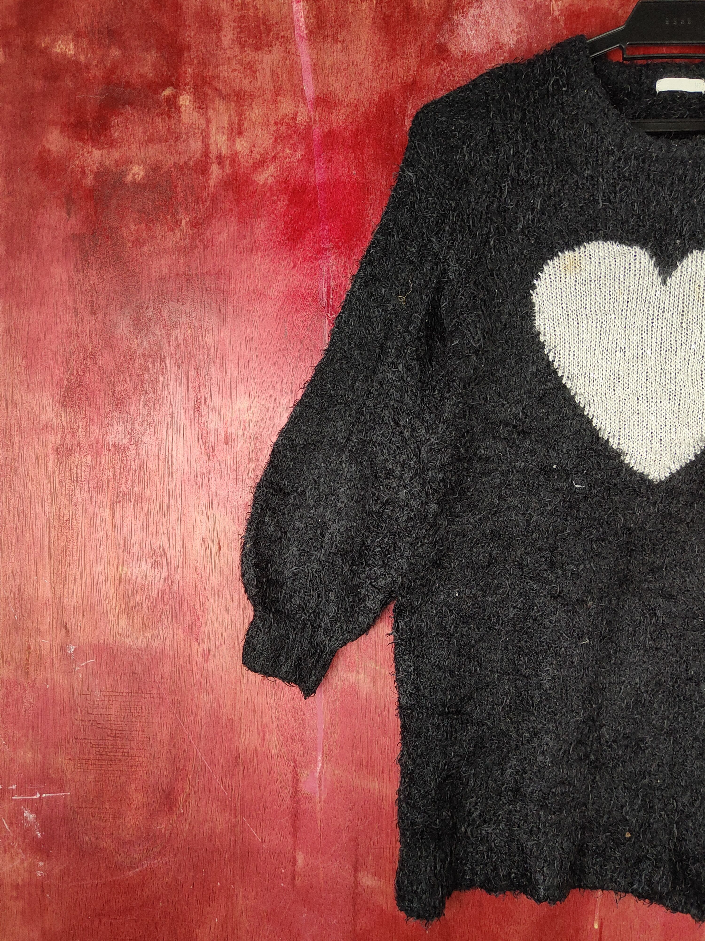 GU GU Black Shag Shaggy Fur Mohair Knitwear #S2161 Size S / US 4 / IT 40 - 3 Thumbnail