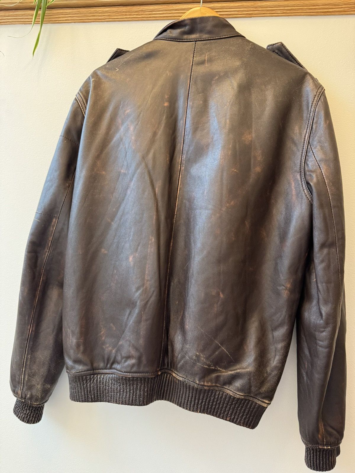 Puma x Rudolf Dassler brown leather bomber jacket quilted XL
