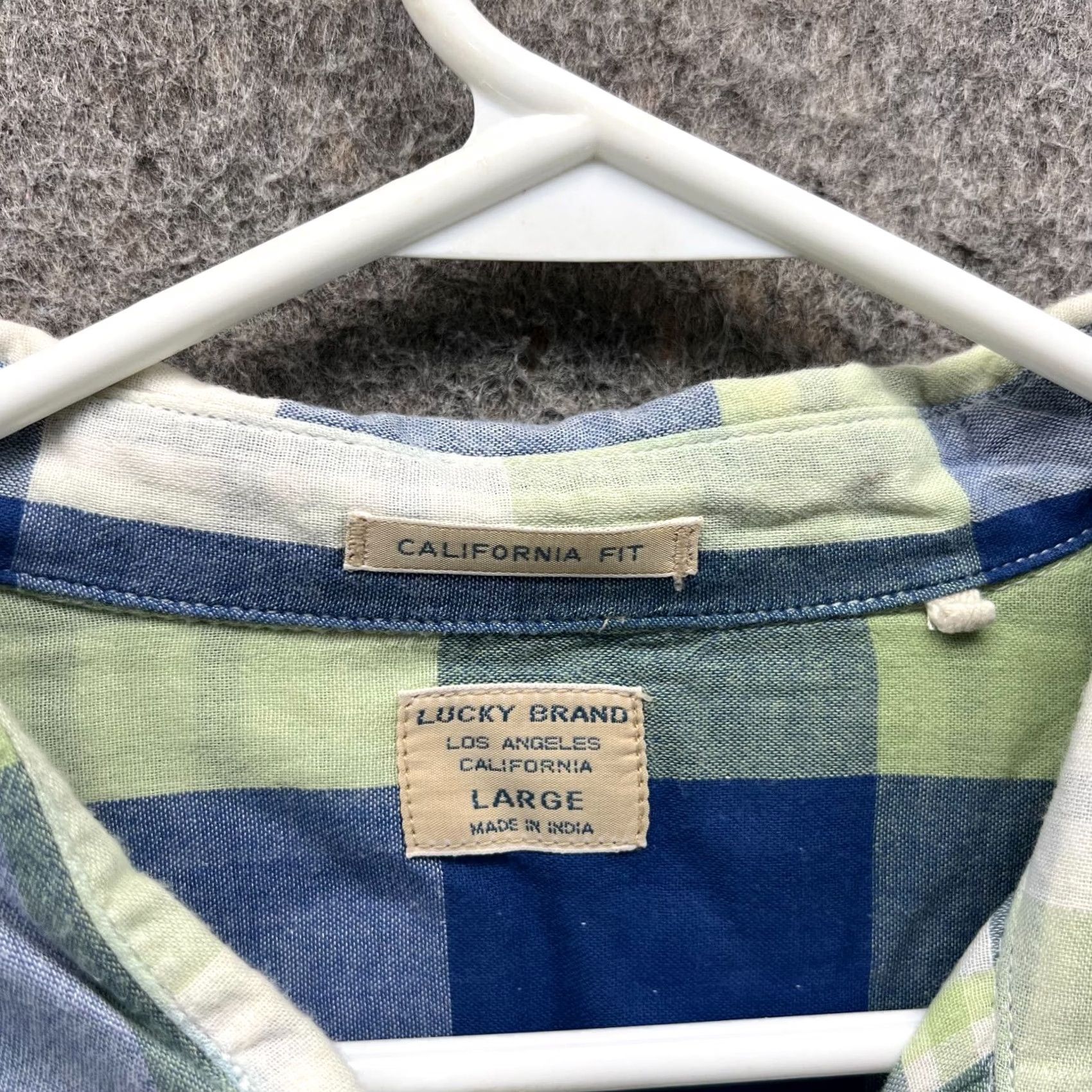Lucky Brand VINTAGE Lucky Brand Shirt Men Large Green Blue Button Down Preppy Checkered Plaid Size US L / EU 52-54 / 3 - 5 Thumbnail