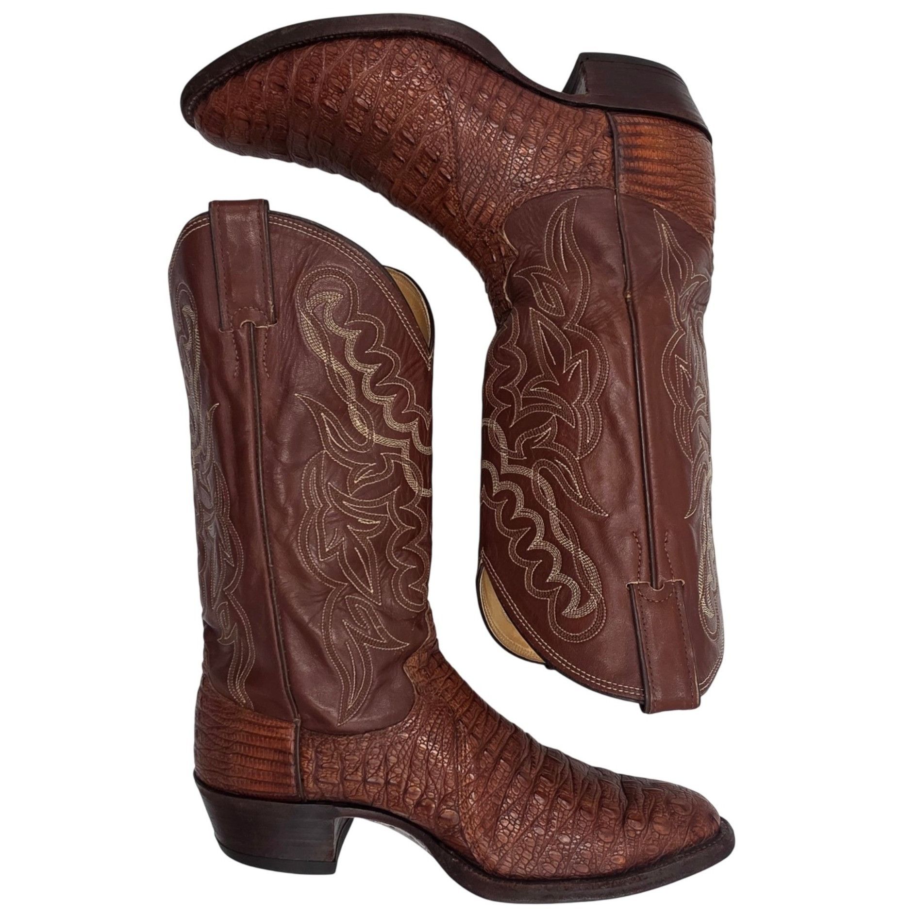 Justin Boots Vintage Justin Boots Rare Exotic Hornback Alligator Men 10D Size US 10 / EU 43 - 7 Thumbnail