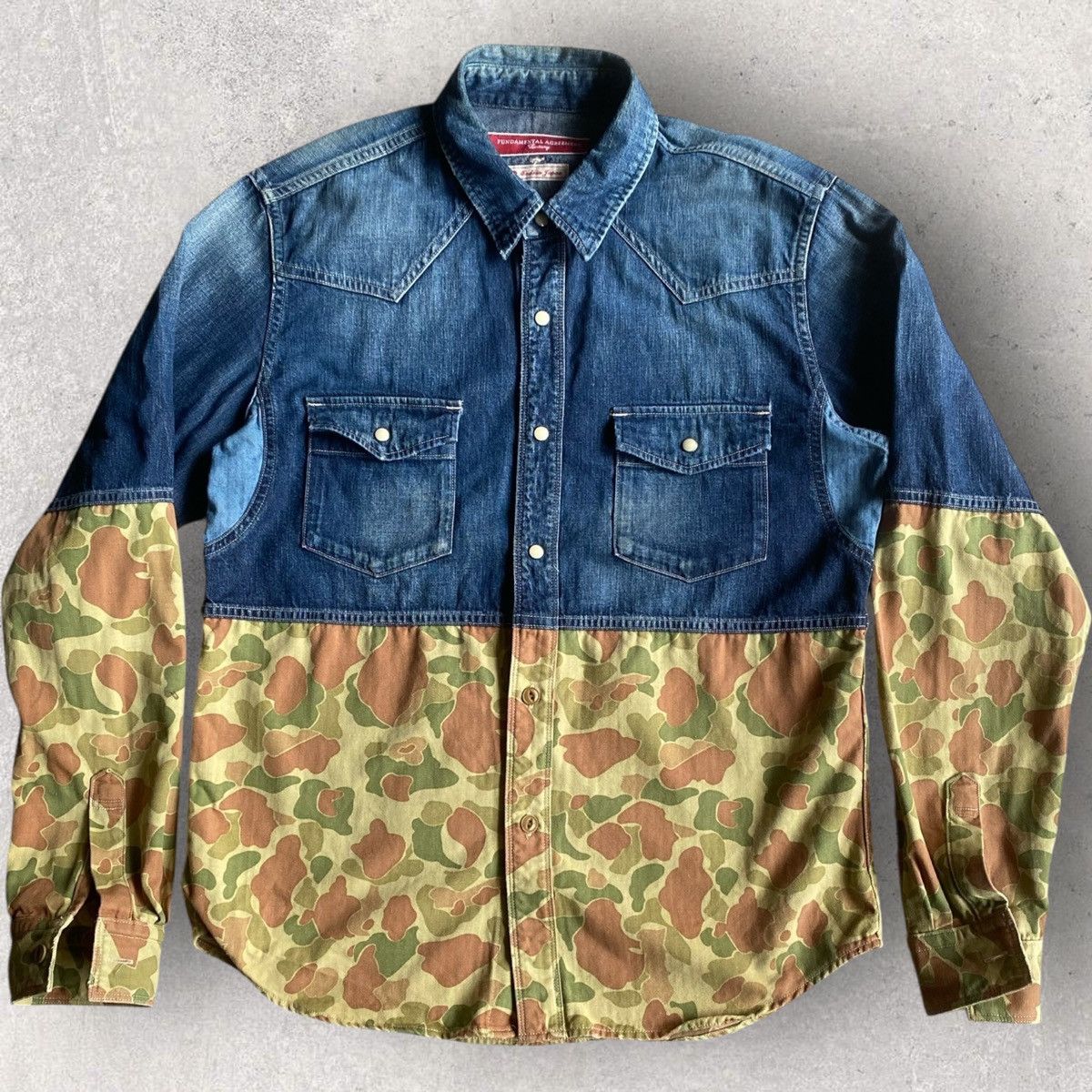 FDMTL FDMTL Denim Mix Camo Shirt Size US XL / EU 56 / 4 - 1 Thumbnail