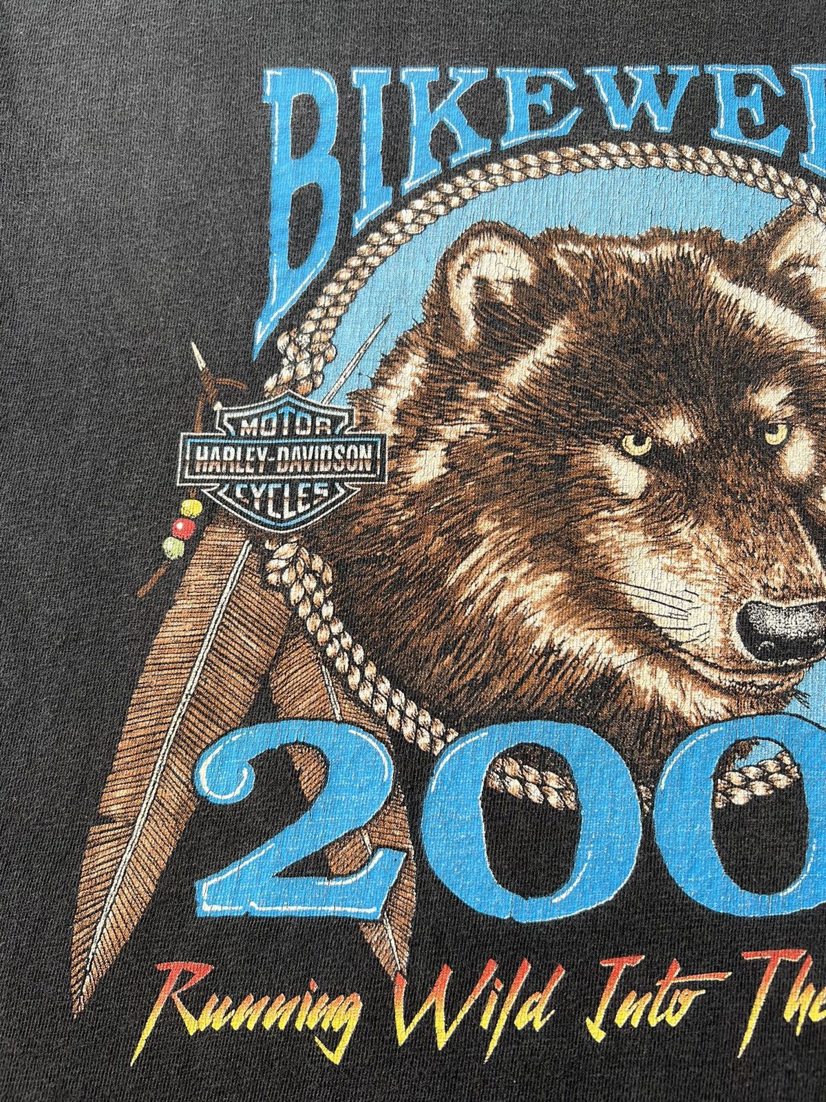 Harley Davidson Vintage 2000 Harley Davidson Bike Week Daytona Wolf T-shirt Size US M / EU 48-50 / 2 - 6 Thumbnail