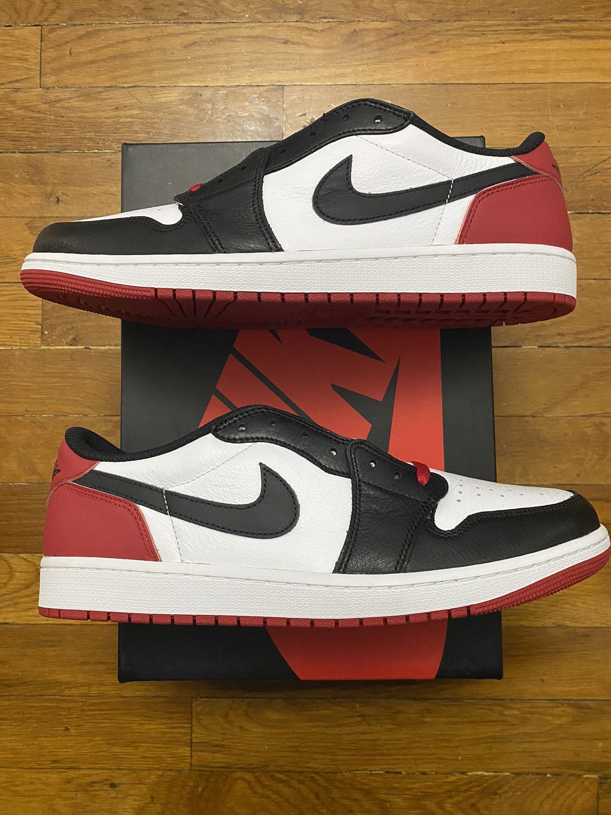 Jordan Brand × Nike Size 12 - Jordan 1 Low Retro Black Toe Chicago Red Men's Size US 12 / EU 45 - 2 Thumbnail