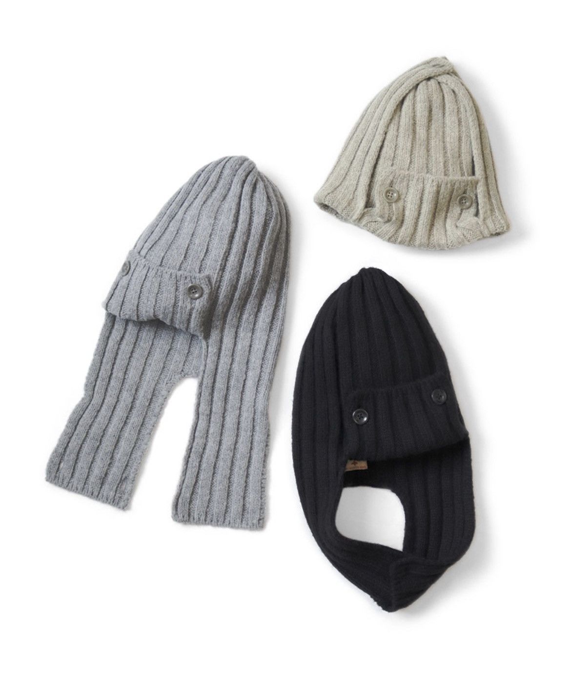 Kapital Kapital 5G wool 3x3 rib hunting knit cap 3way Size ONE SIZE - 8 Thumbnail