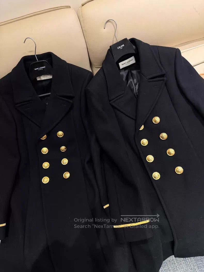 Saint Laurent Paris Saint Laurent Paris Gold Button Coat i Size US L / EU 52-54 / 3 - 5 Thumbnail