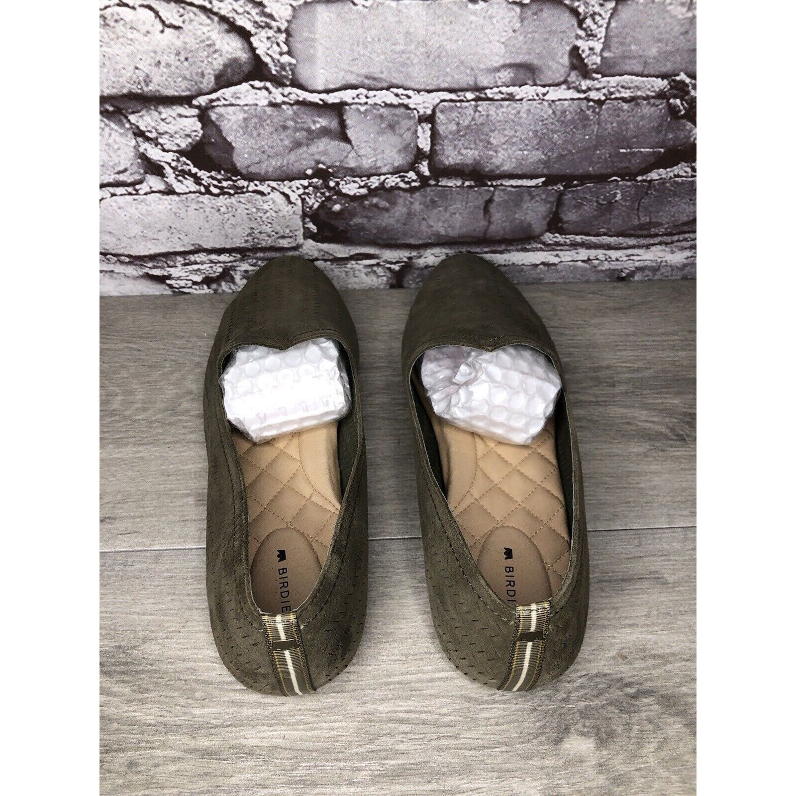 Sun Buddies Birdies Olive Green Suede Leather Comfort Loafer Flats Women Size US 10 / IT 40 - 5 Thumbnail